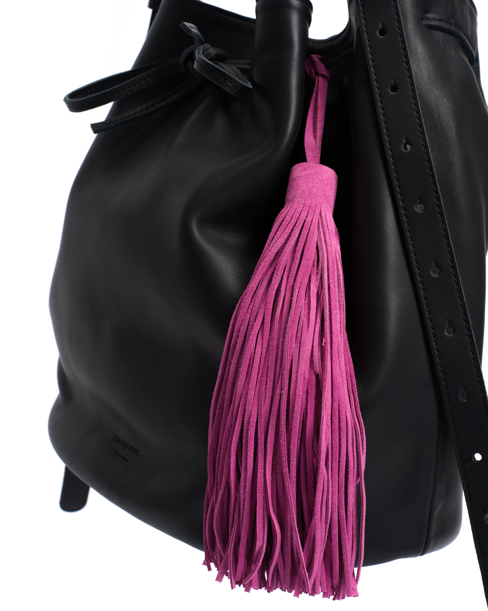 Langley fringe keyring Calf suede Raspberry sorbet