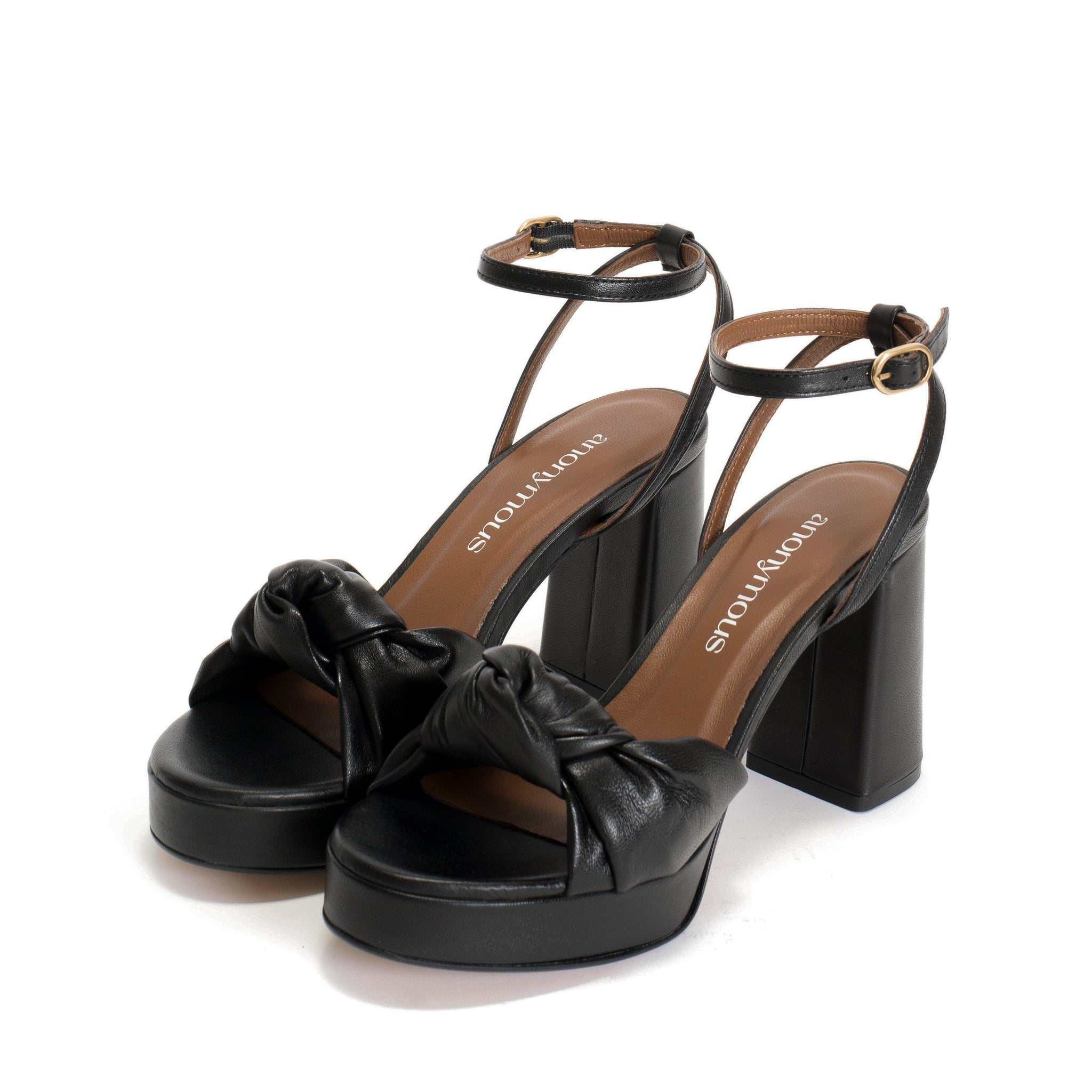 Aliza 70 platform Shiny lamb Black - Anonymous Copenhagen