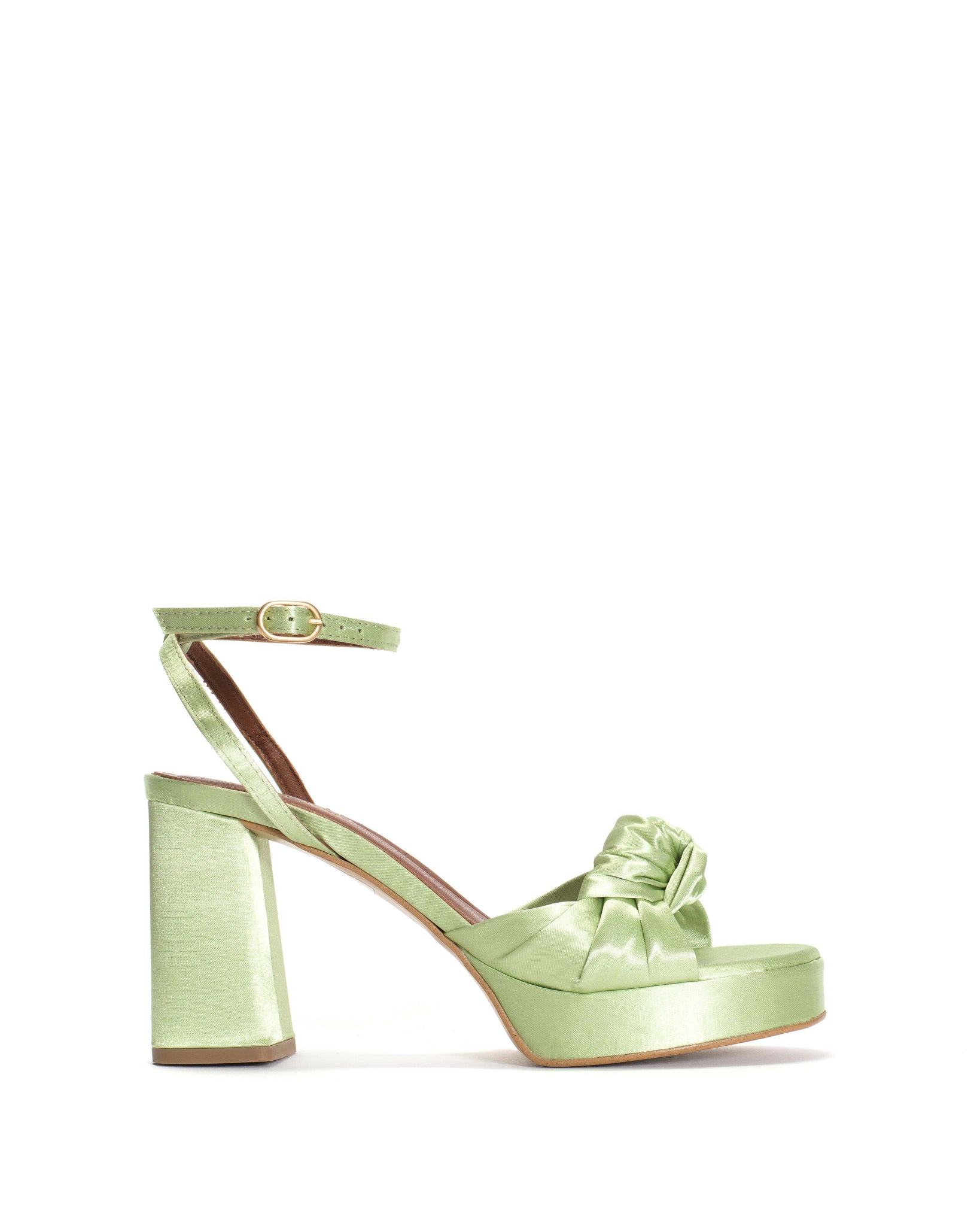 Aliza 85 platform Antique satin Peppermint lime - Anonymous Copenhagen