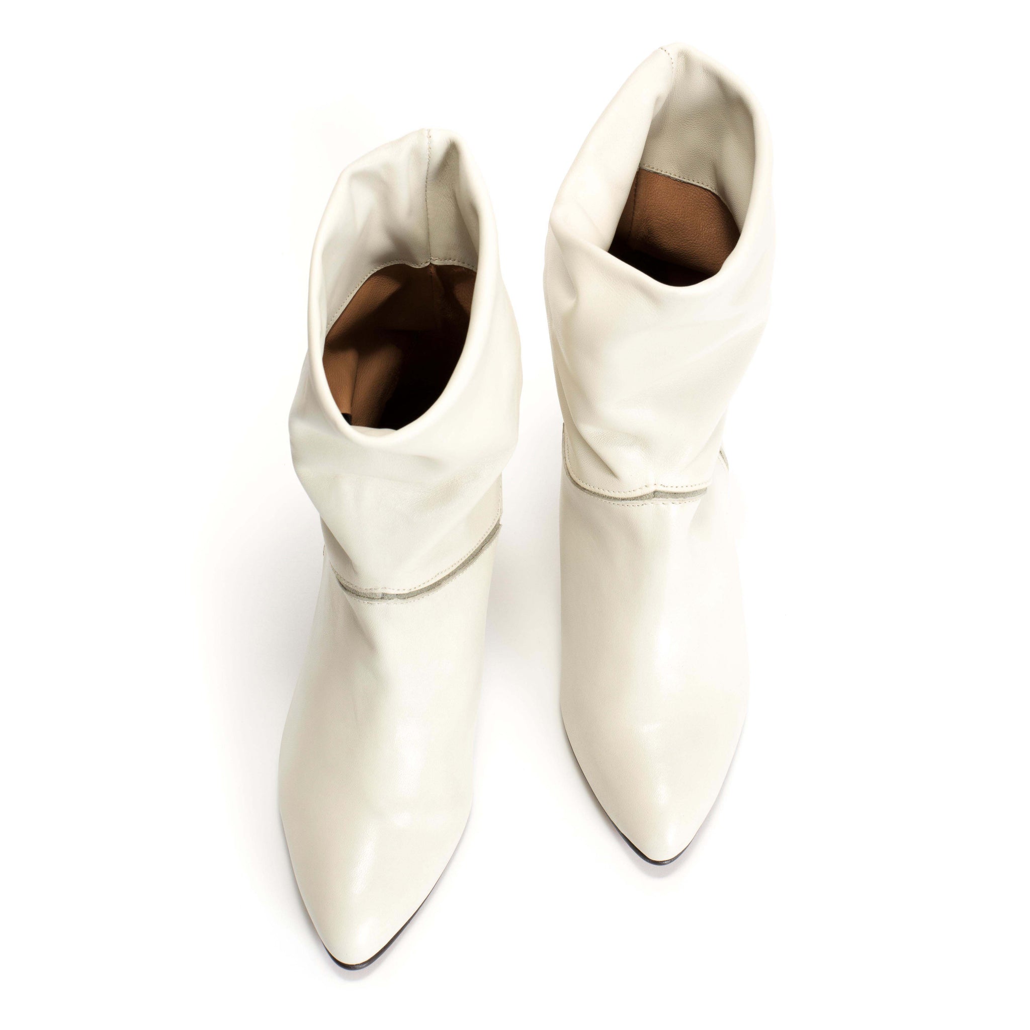 Jassi 50 stiletto Soft calf & calf suede Milk white - Anonymous Copenhagen