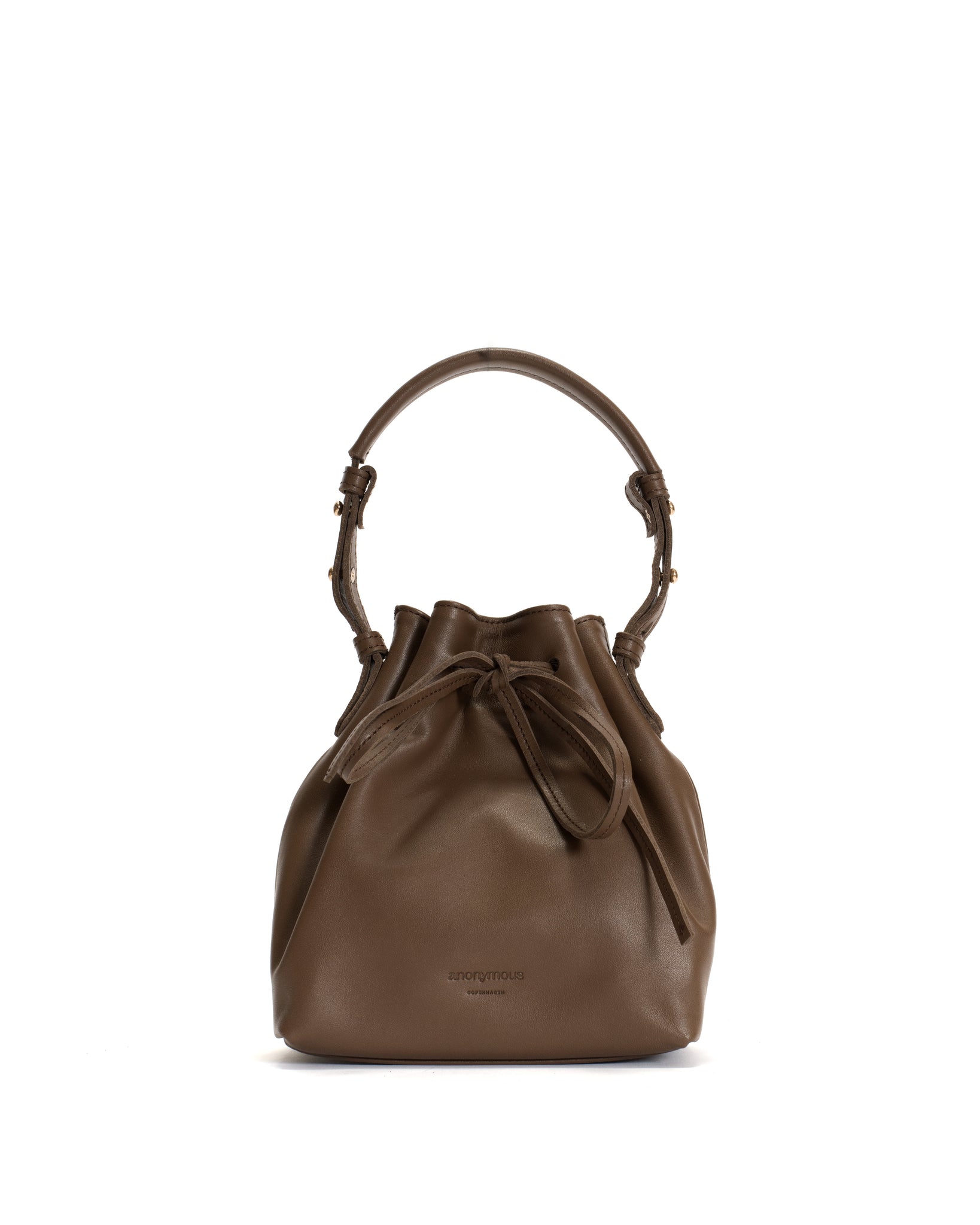 Kacey petite bucket bag Soft calf Dark taupe - Anonymous Copenhagen