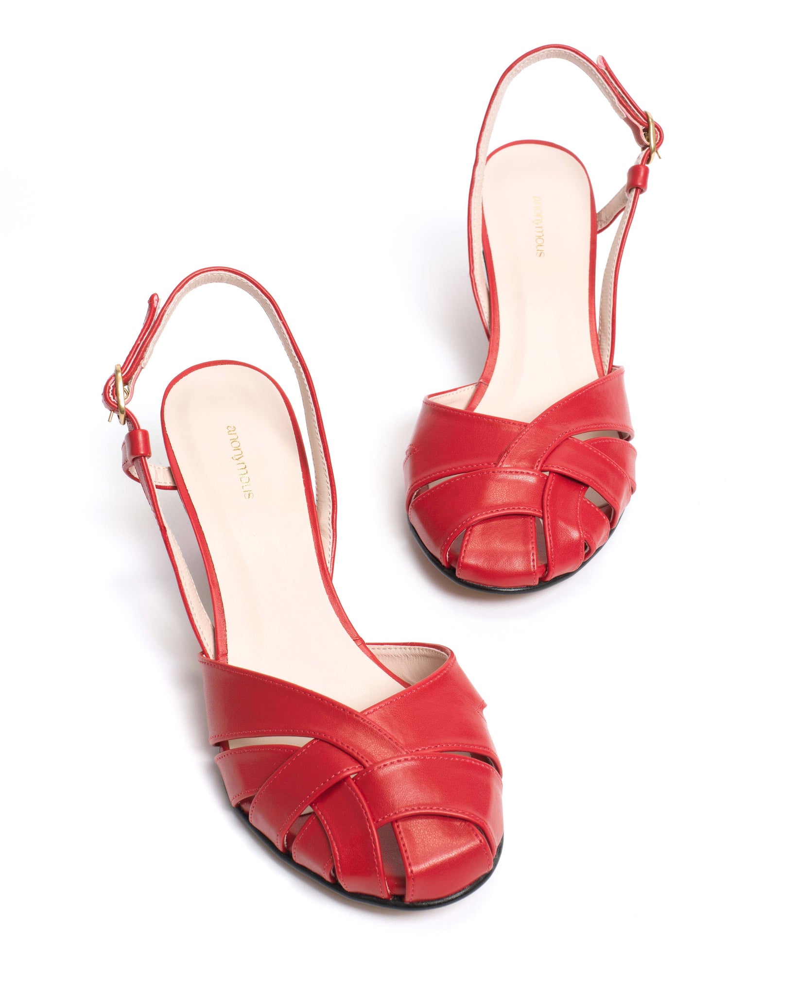 Banie 50 stiletto Soft vegan Ruby red