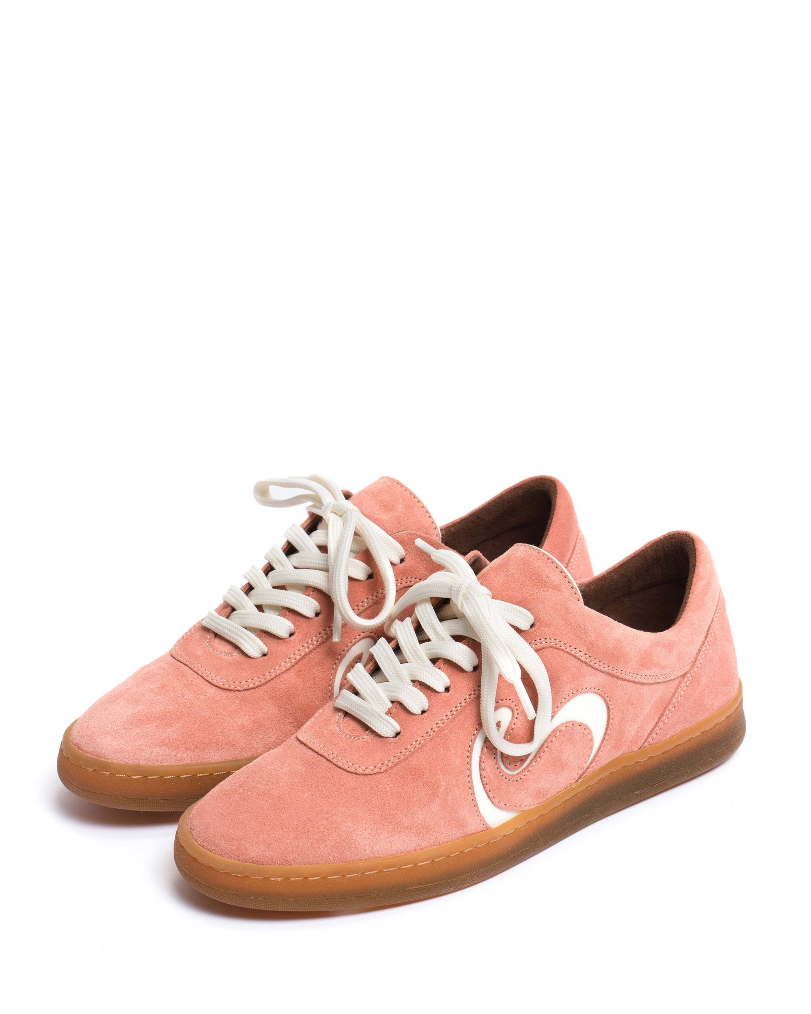 Blaire Calf suede & polished soft calf Coral pink & sand white