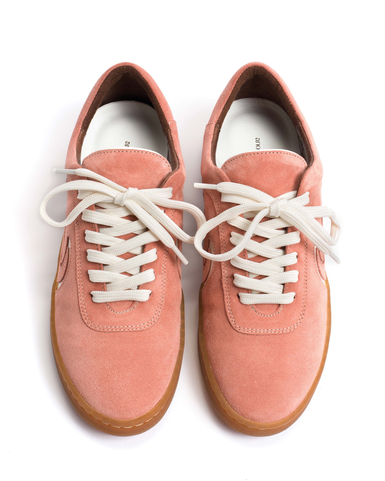 Blaire Calf suede & polished soft calf Coral pink & sand white