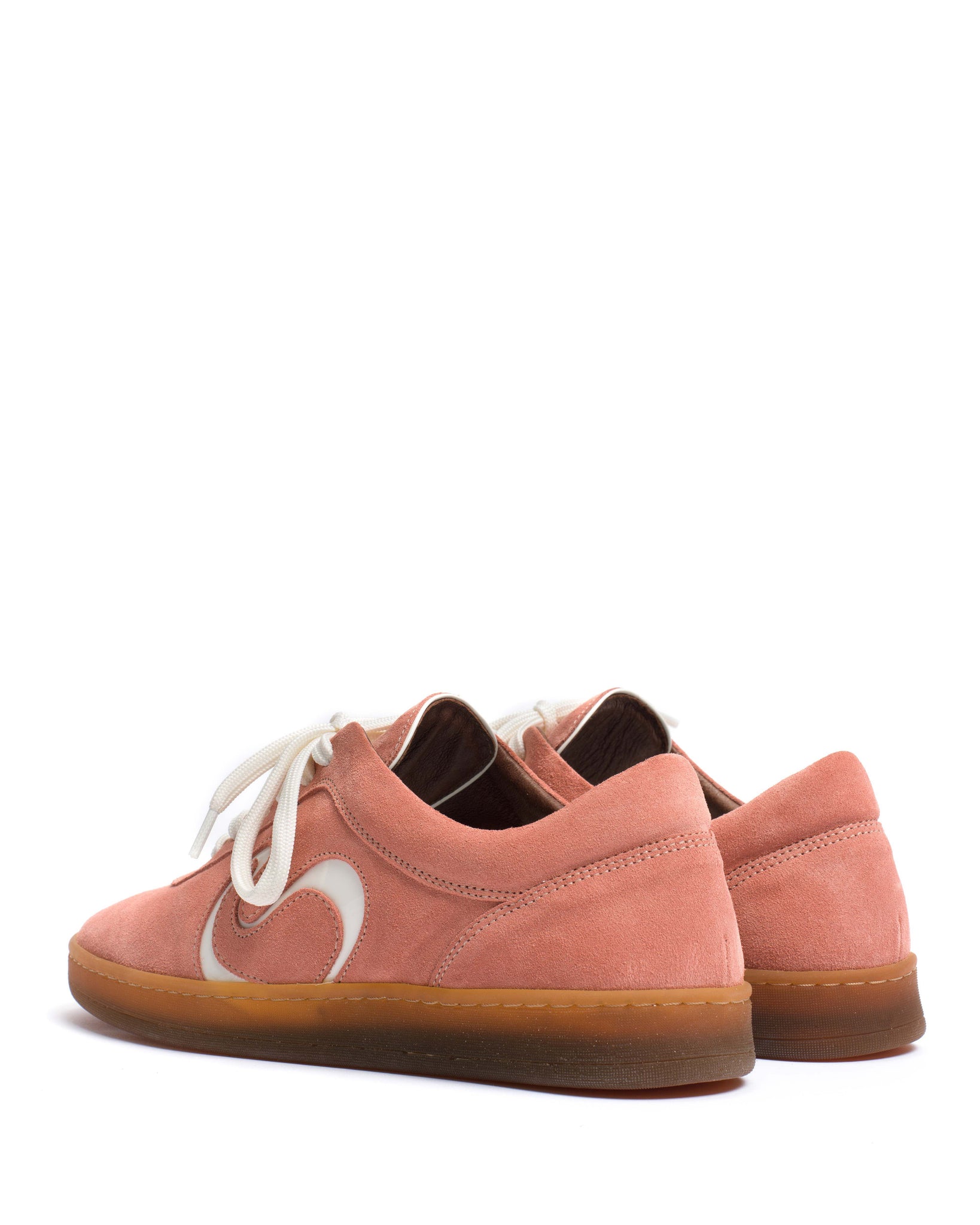 Blaire Calf suede & polished soft calf Coral pink & sand white