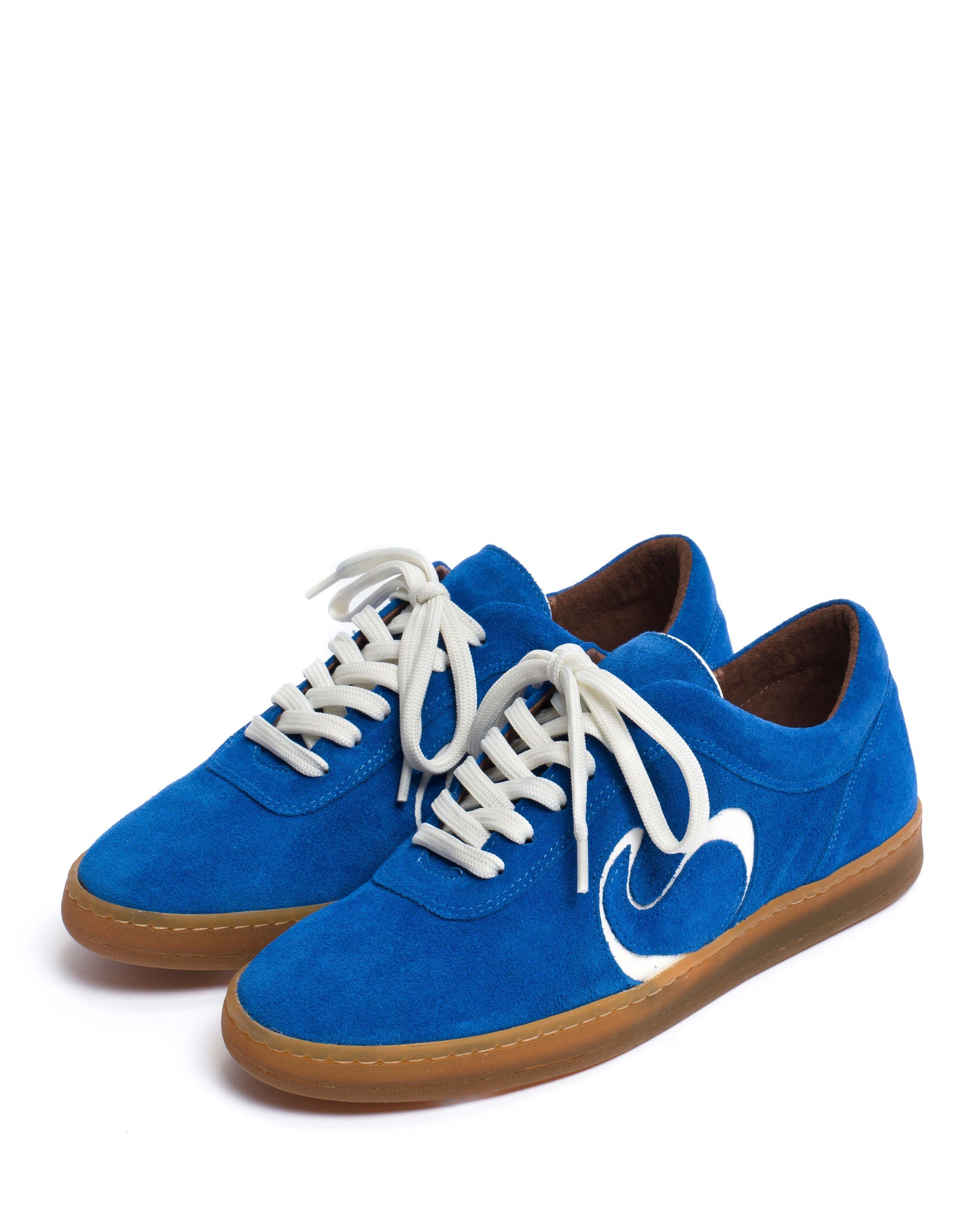 Blaire Calf suede & polished soft calf Electric blue & sand white