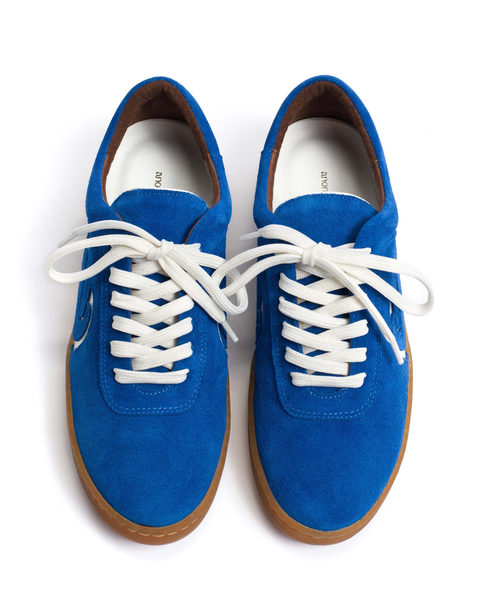 Blaire Calf suede & polished soft calf Electric blue & sand white