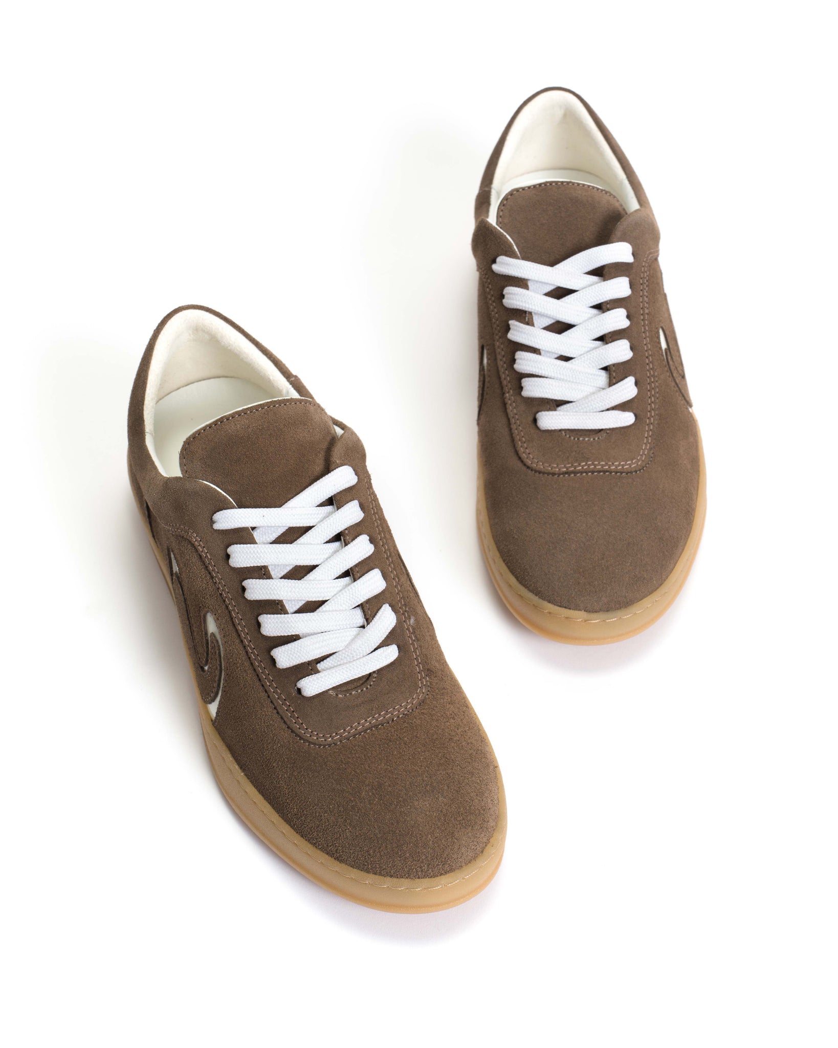 Blaire Calf suede & polished soft calf Mushroom & sand white