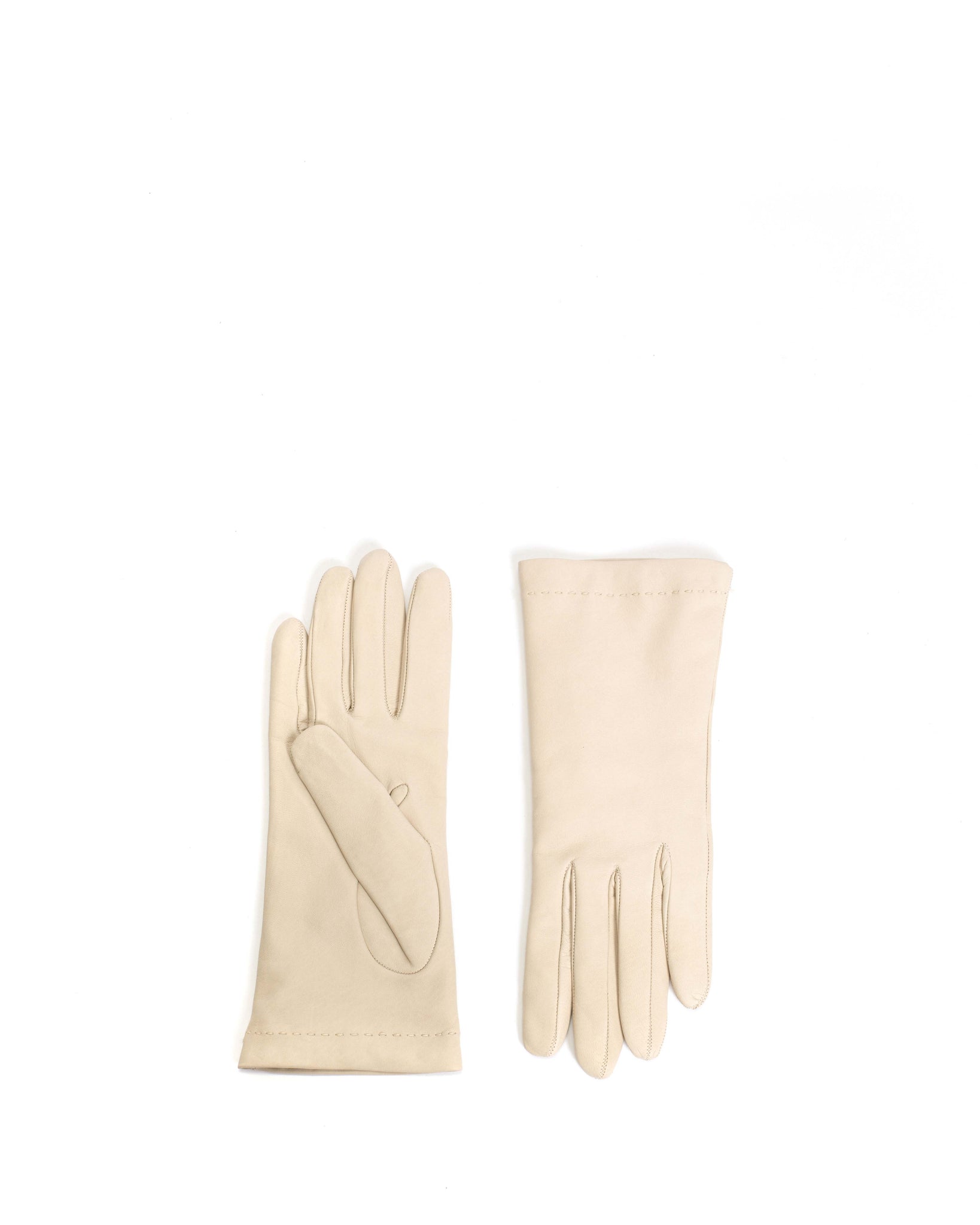 Bridget leather cashmere glove Lamb leather & 100% cashmere Off white & taupe