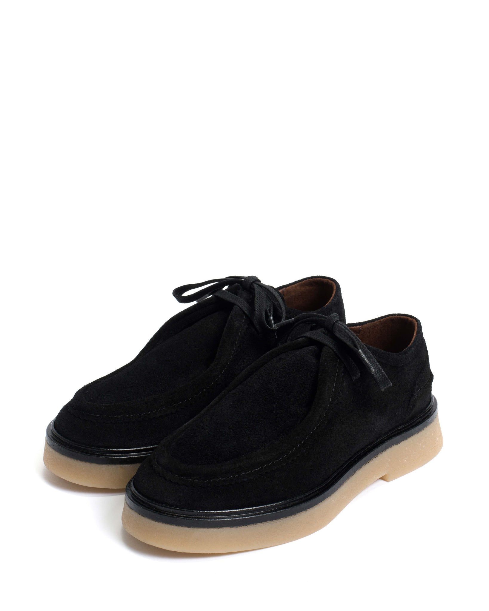 Chez flat platform Calf suede & Sole Black & natural