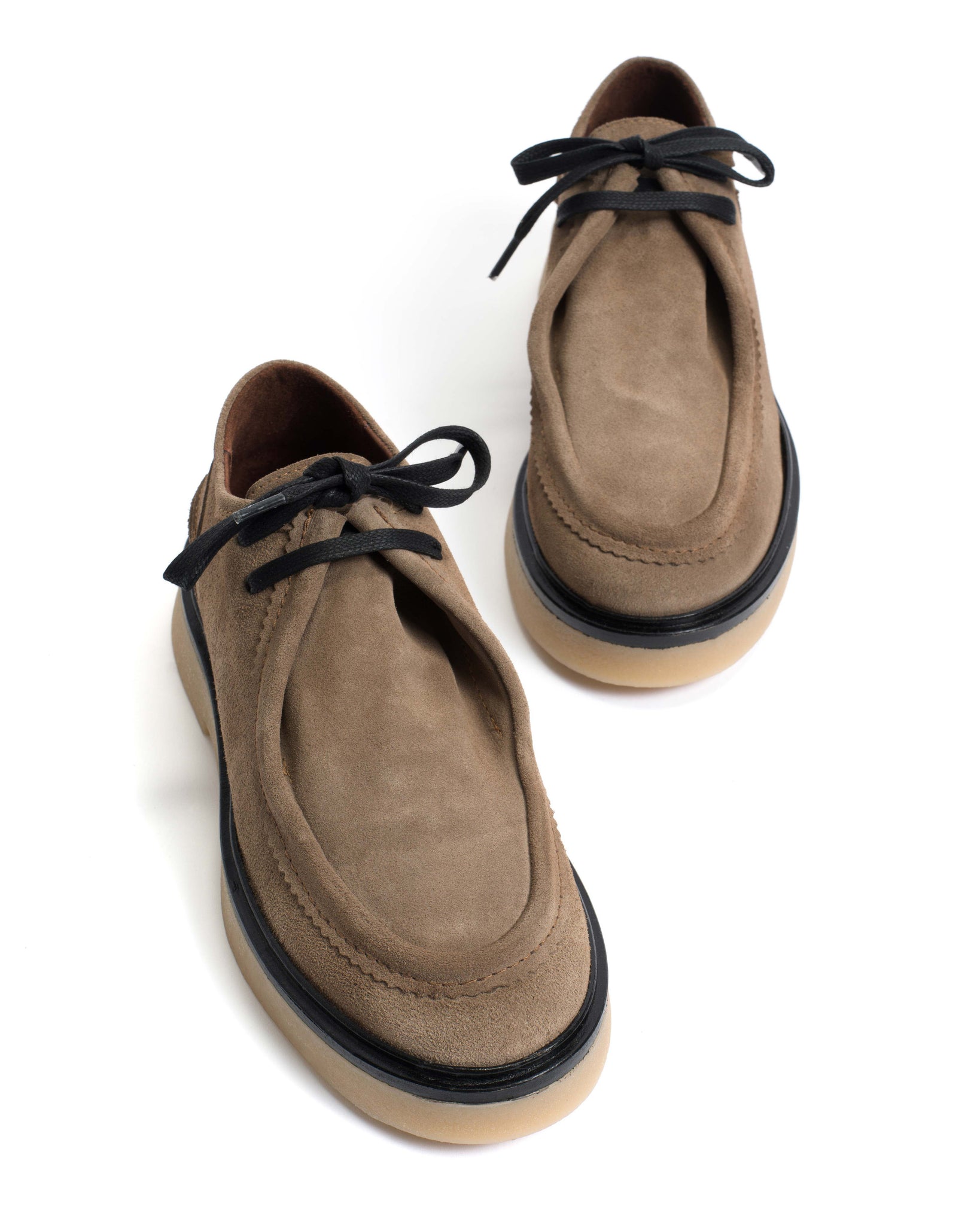 Chez flat platform Calf suede & Sole Mushroom & natural