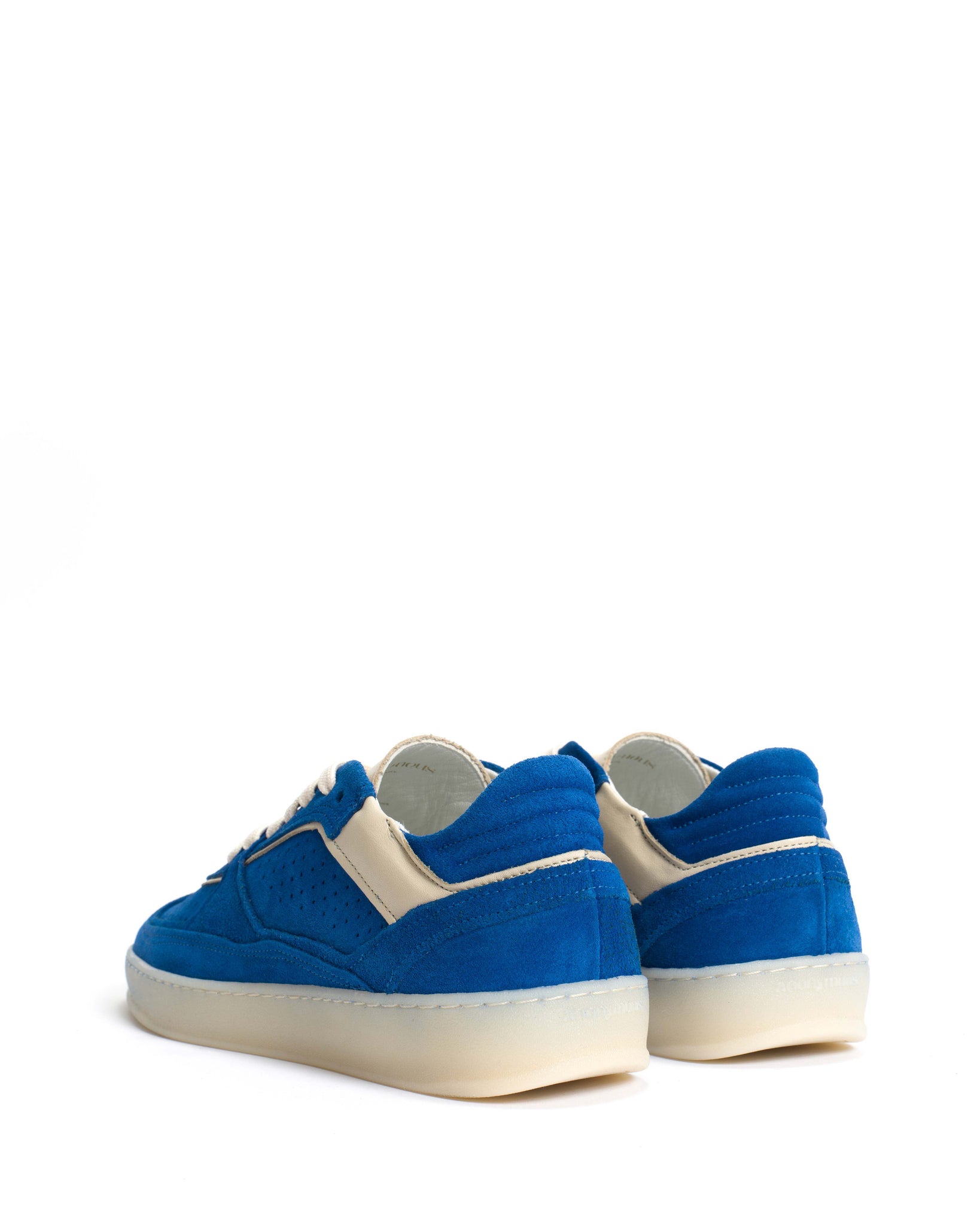 Dabbie Calf suede & sleek leather Electric blue & white sand