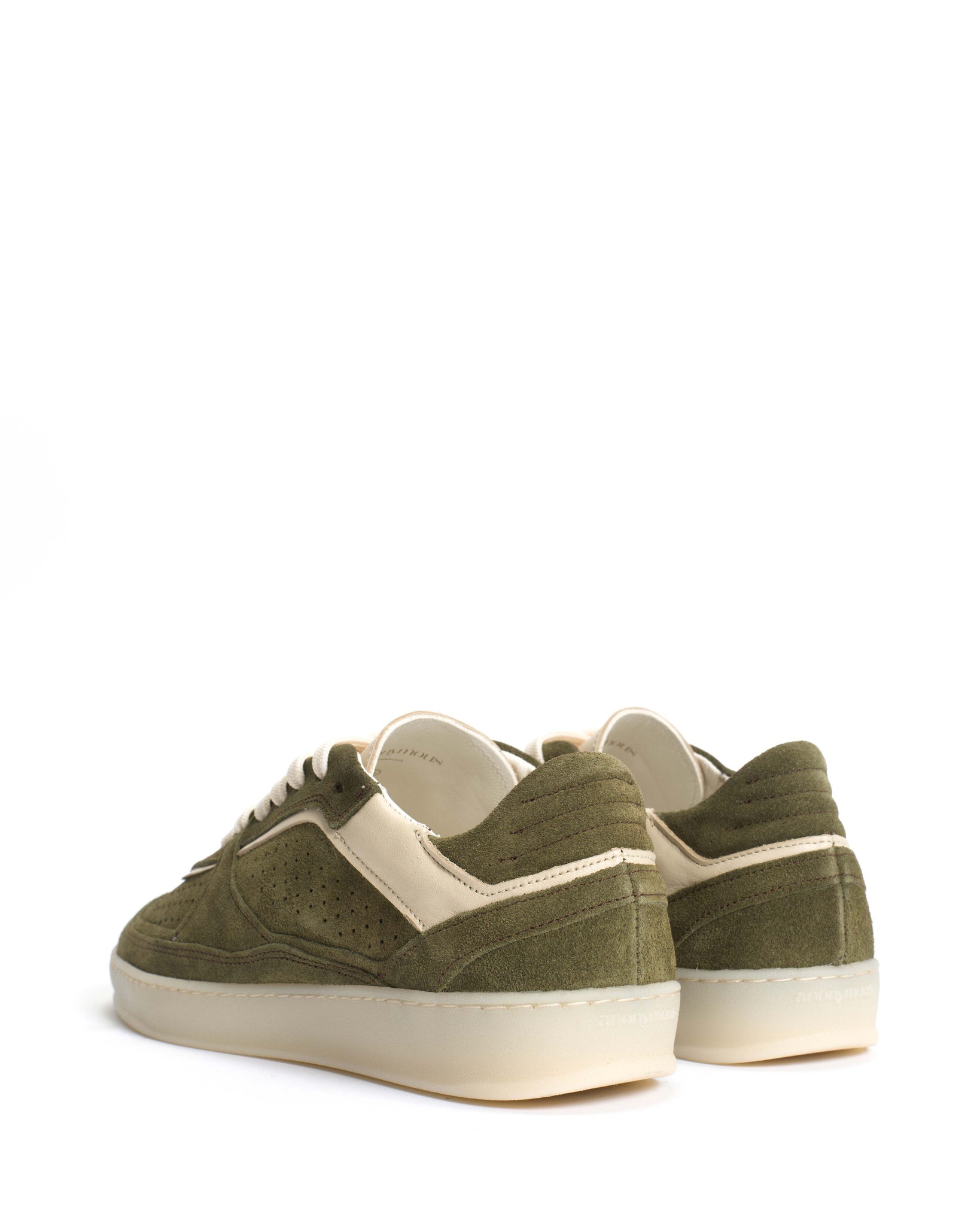 Dabbie Calf suede & sleek leather Olive green & white sand