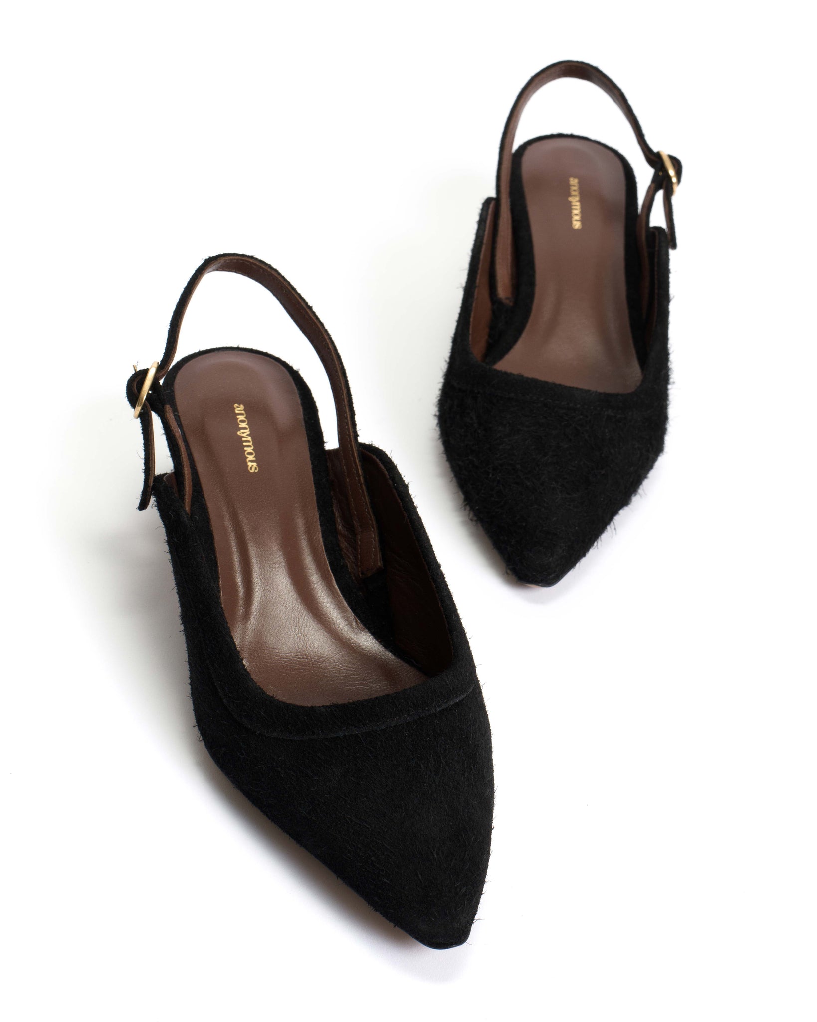 Fanny 40 Plushed calf suede Black