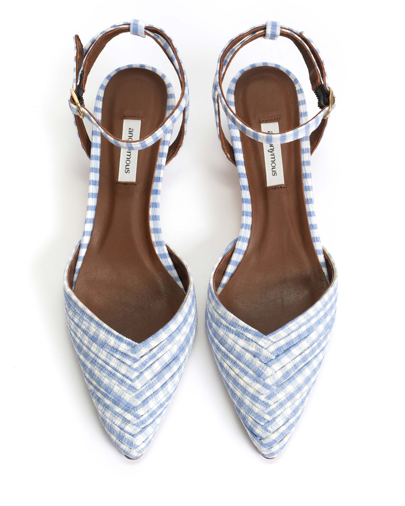 Givia 40 Pleated gingham Bubble blue