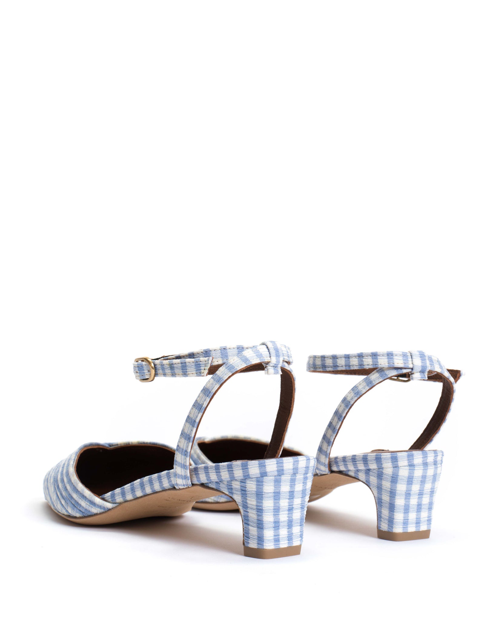 Givia 40 Pleated gingham Bubble blue