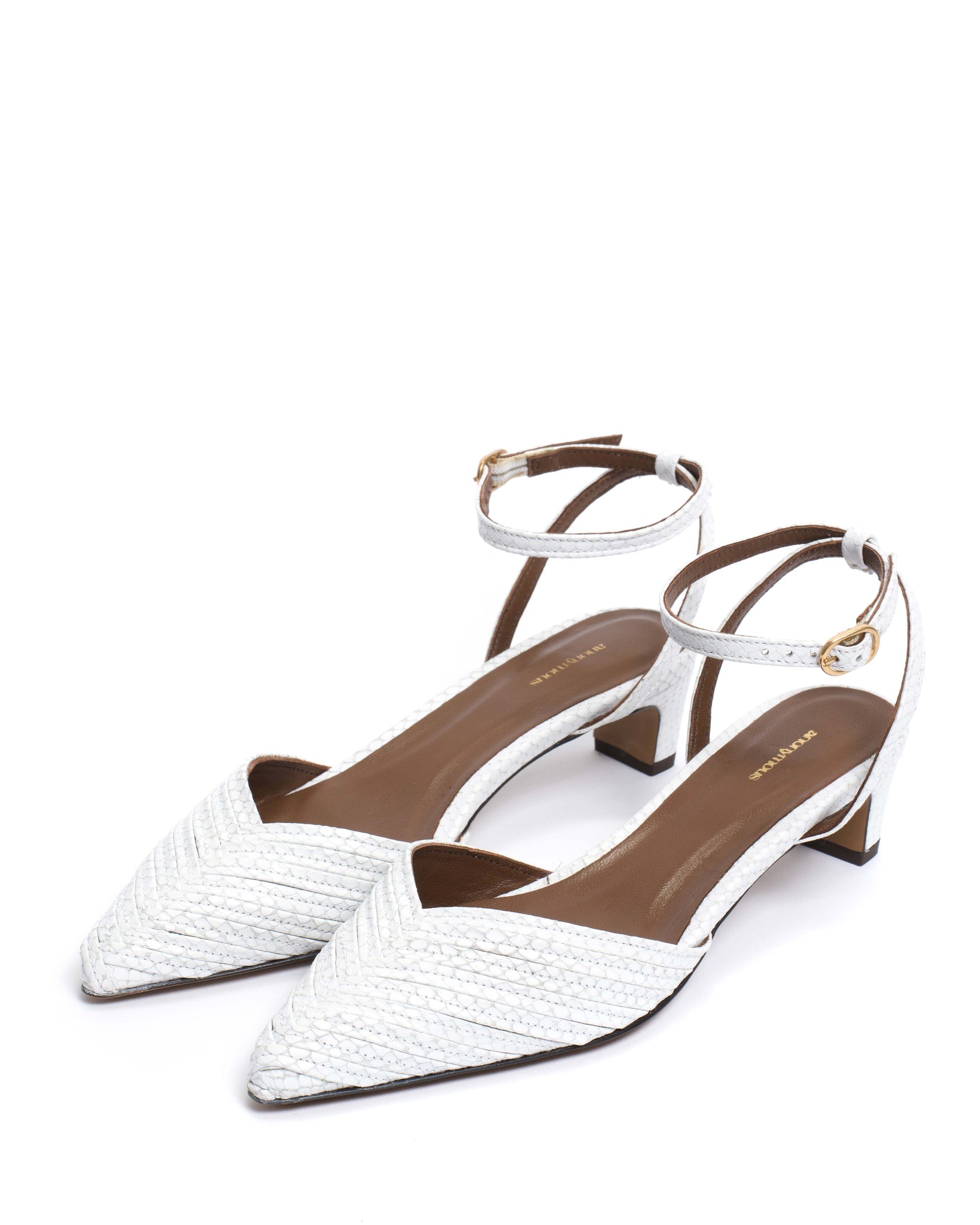 Givia 40 Snake calf White