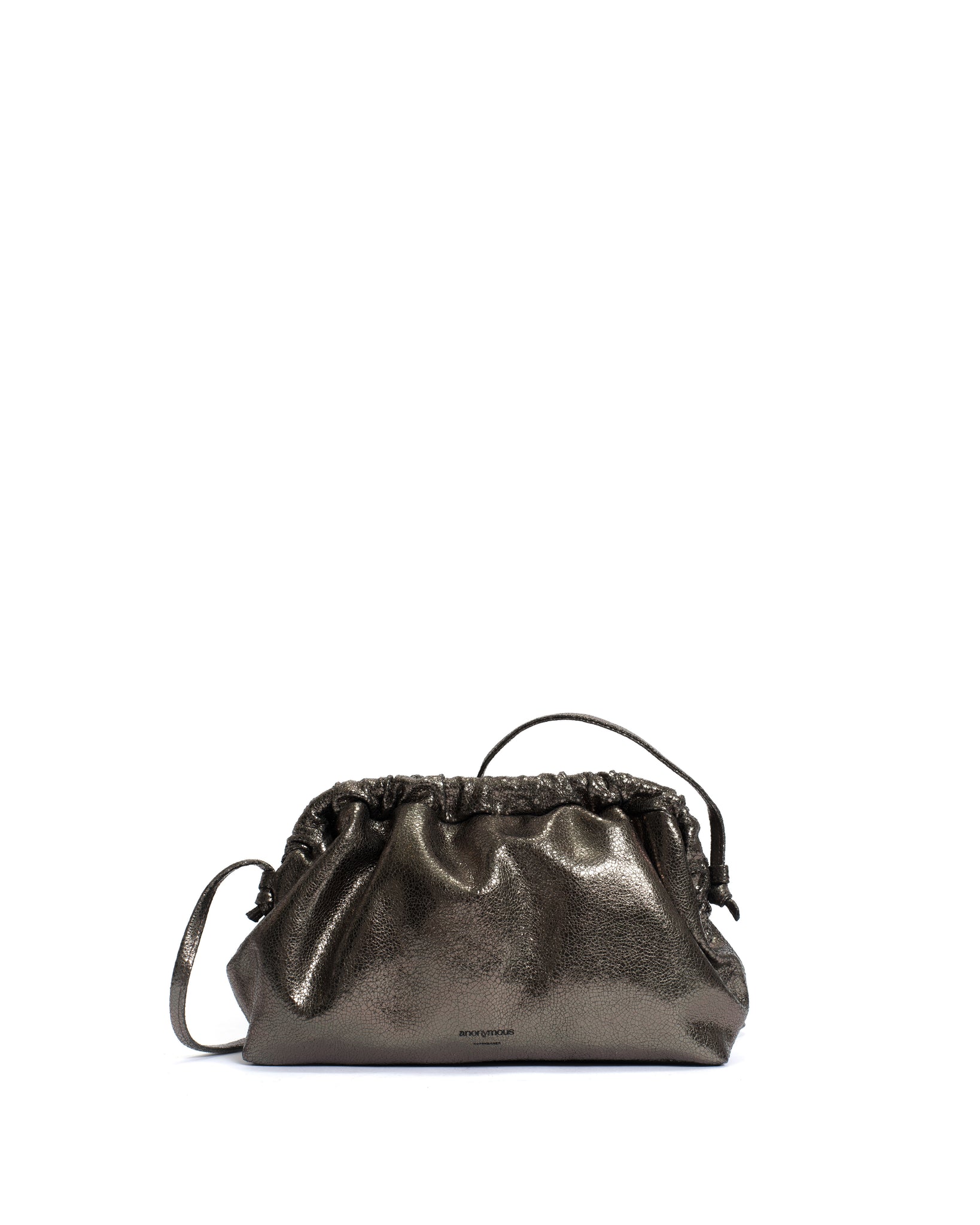 Hally grand cloud bag Crackled metallic goat Platinum