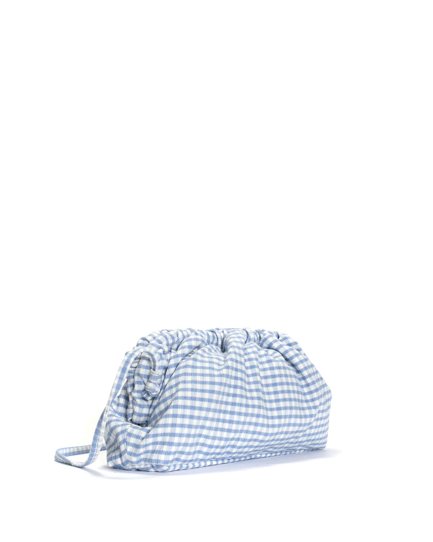 Hally grand cloud bag Pleated gingham Bubble blue