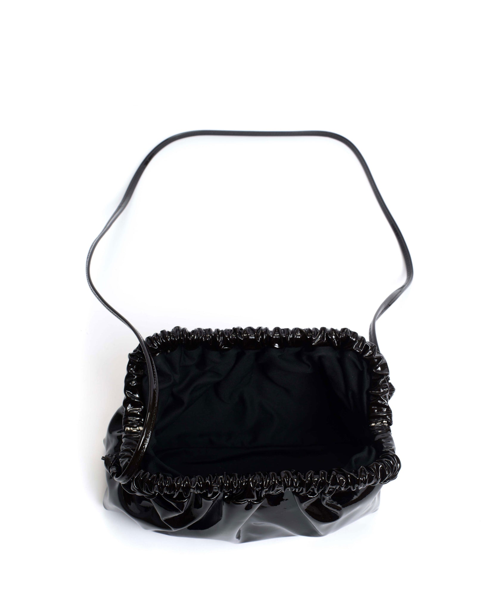 Hally grand cloud bag Polished soft calf Black