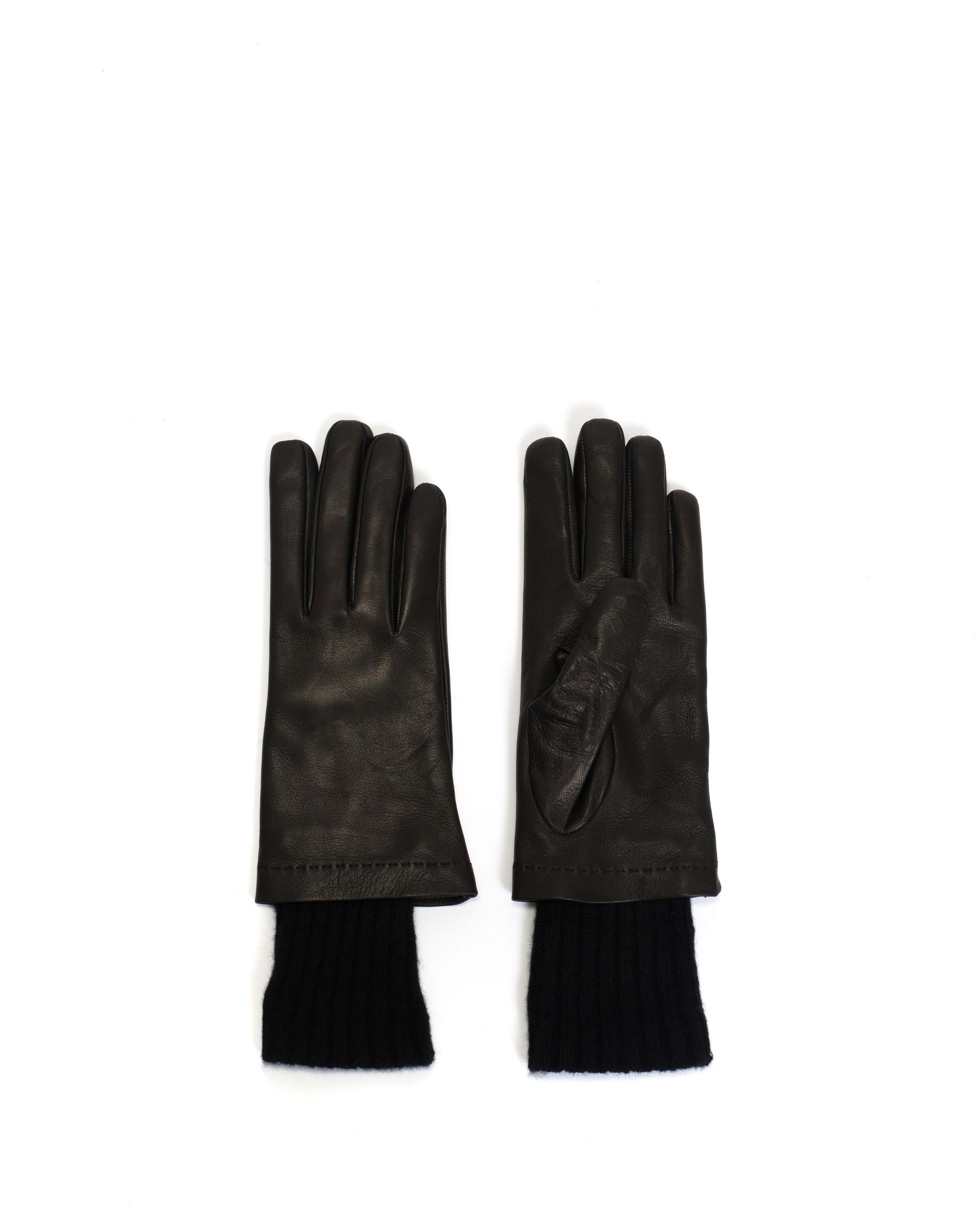 Hanni leather cashmere glove Lamb leather & 100% cashmere Black & black