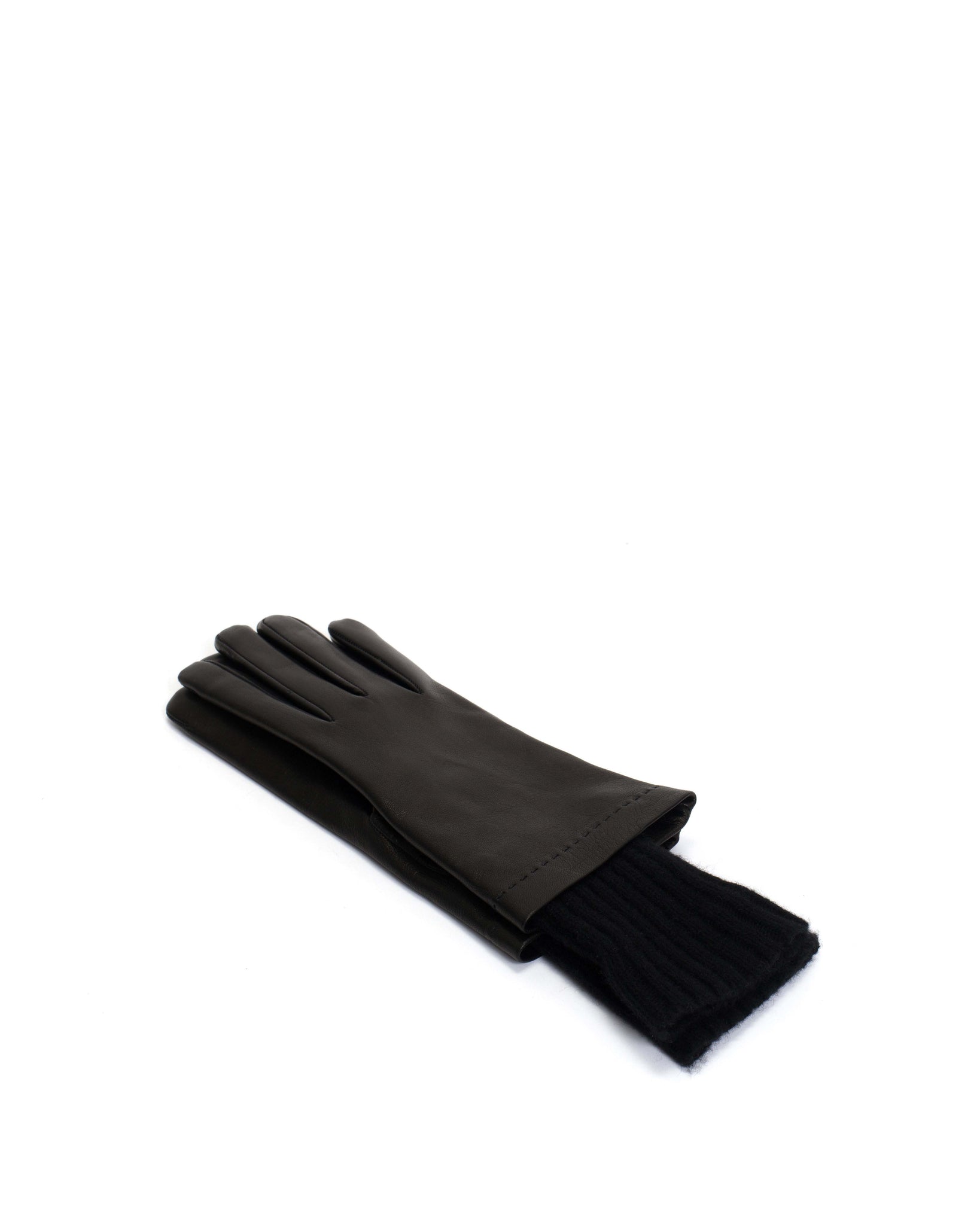 Hanni leather cashmere glove Lamb leather & 100% cashmere Black & black