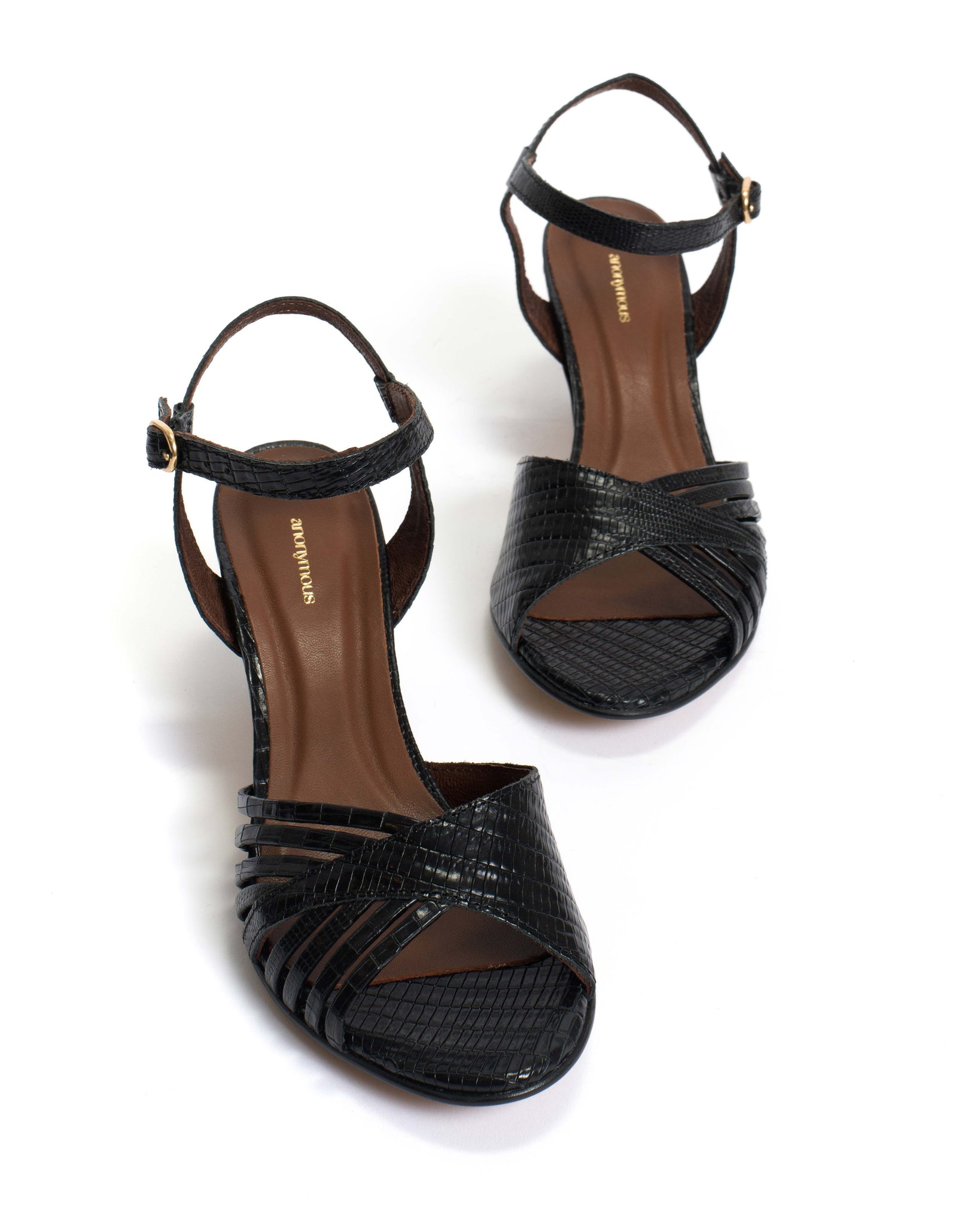 Hermine Calf lizard Black