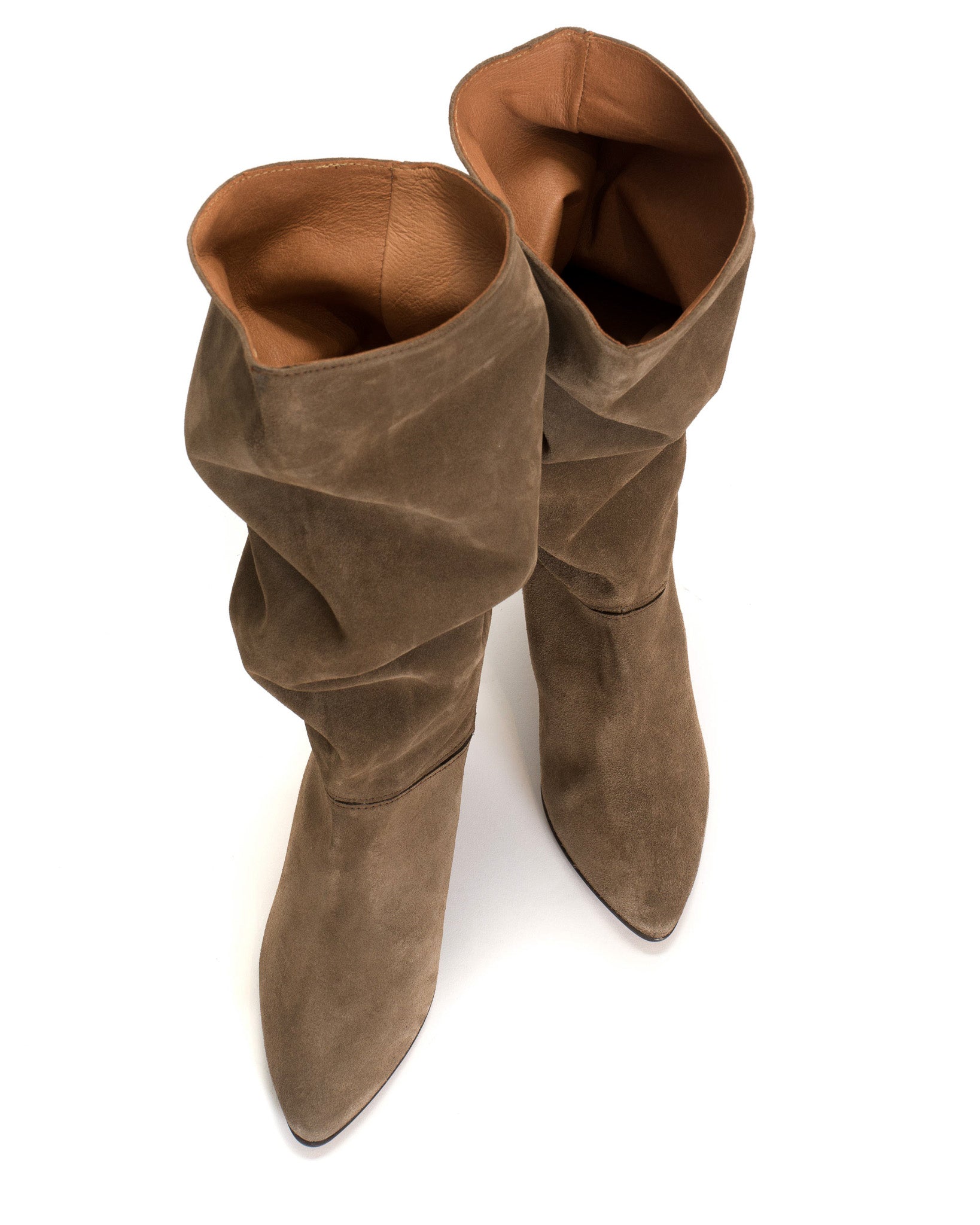 Jasmina 50 stiletto Calf suede Dark taupe - Anonymous Copenhagen