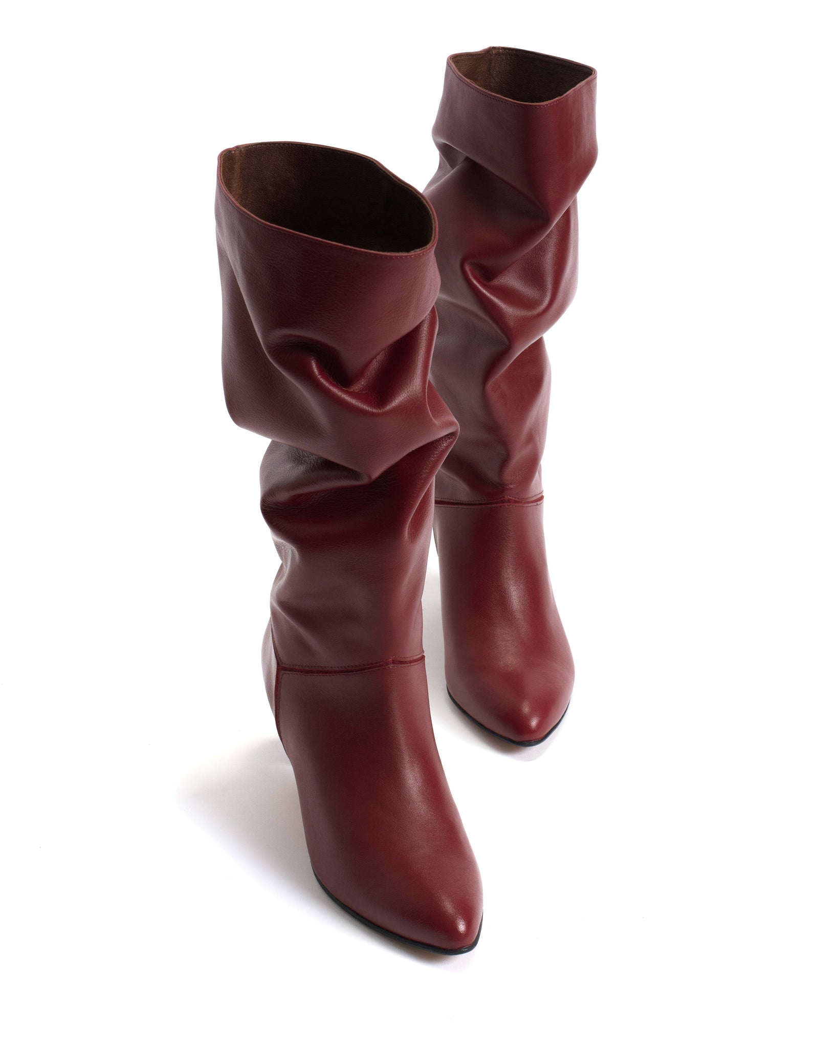 Jasmina 50 stiletto Soft calf & suede leather Pomegranate