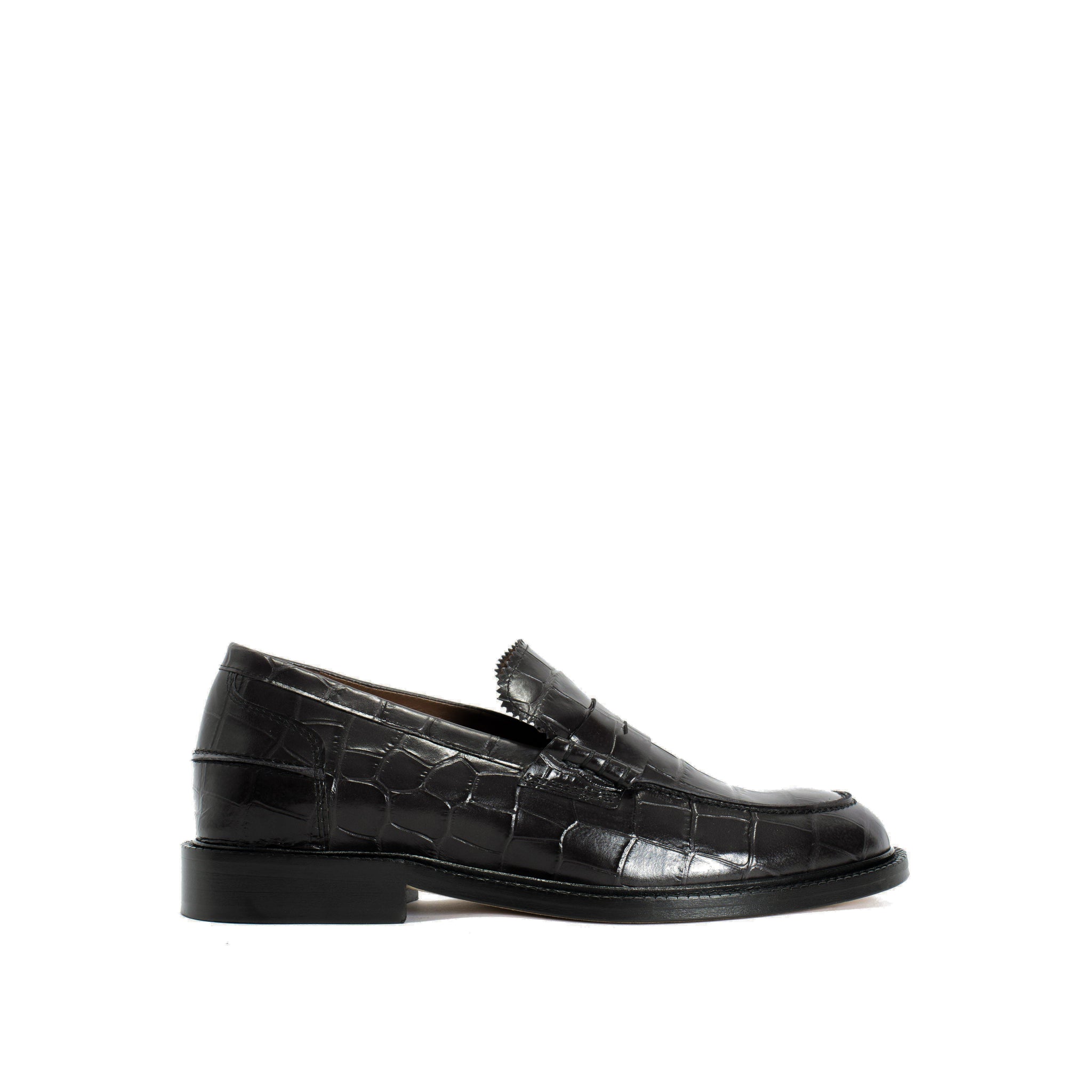 Jeanett Calf croco Black - Anonymous Copenhagen