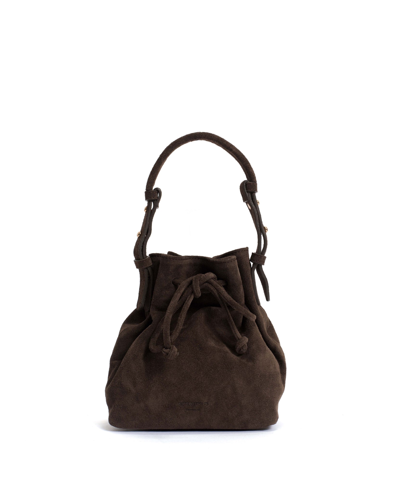 Kacey petite bucket bag Calf suede Coffee brown