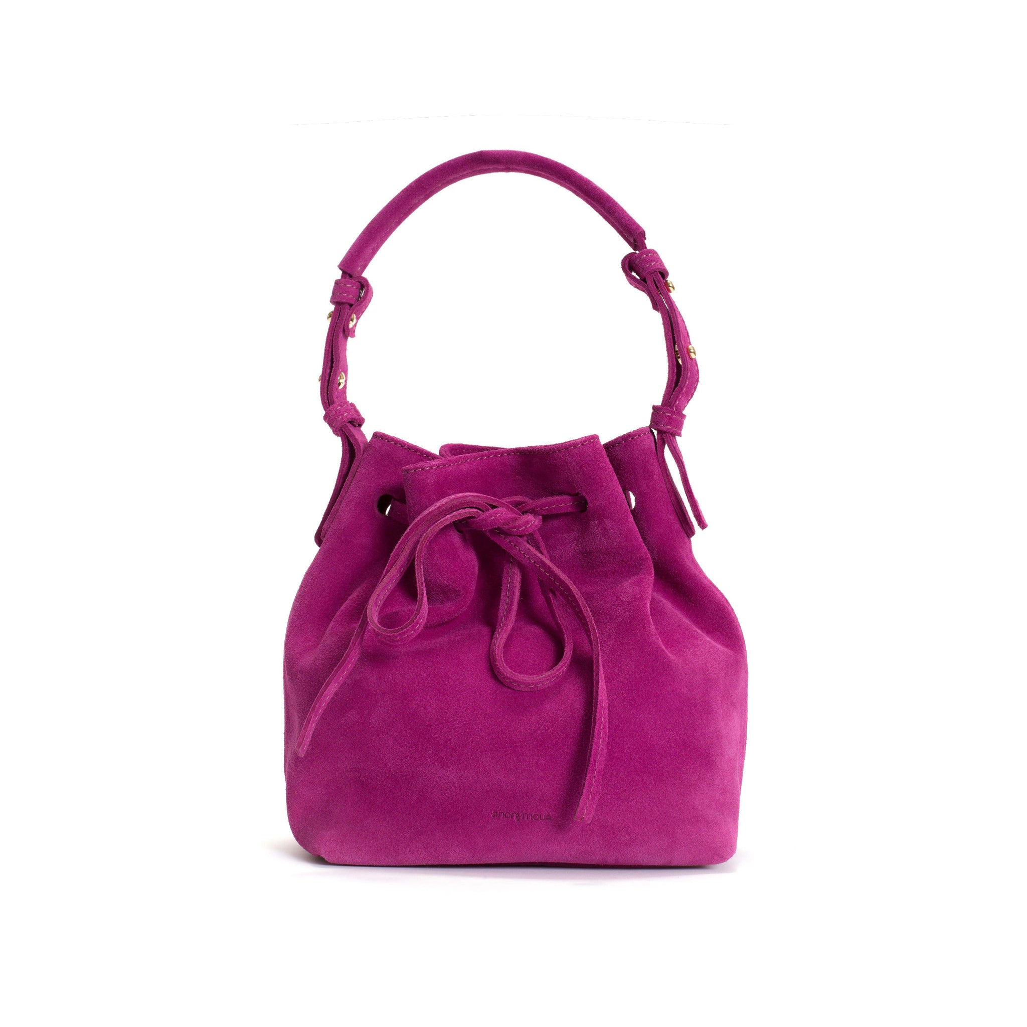 Kacey petite bucket bag Calf suede Raspberry - Anonymous Copenhagen