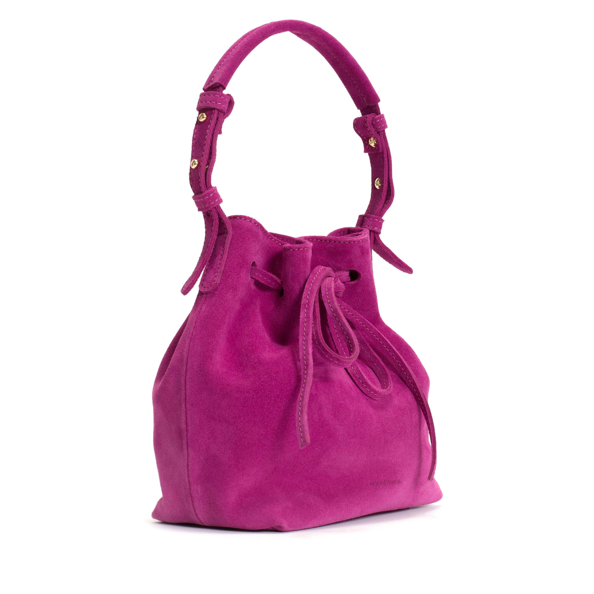 Kacey petite bucket bag Calf suede Raspberry - Anonymous Copenhagen