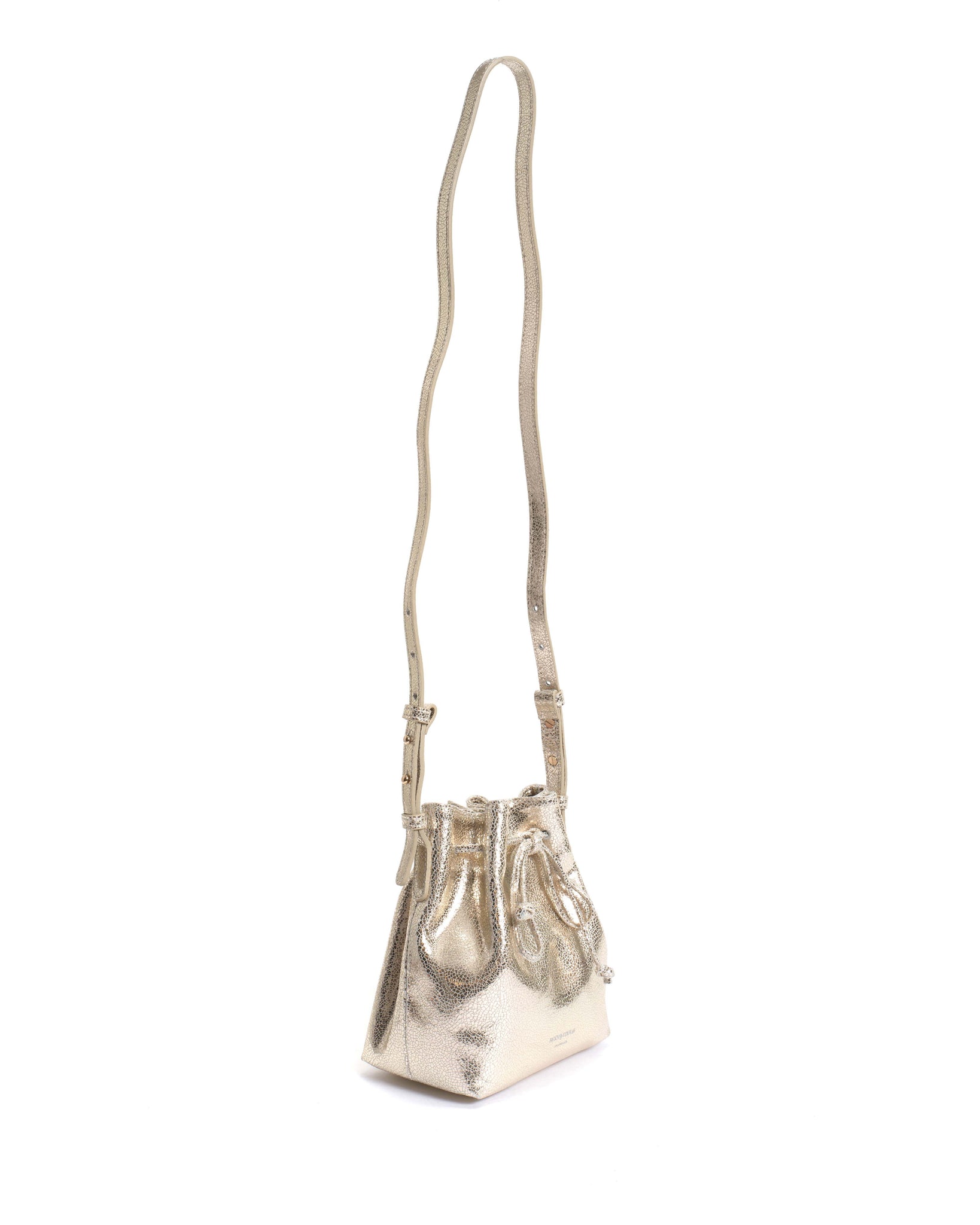 Kacey petite bucket bag Crackled metallic goat Champagne