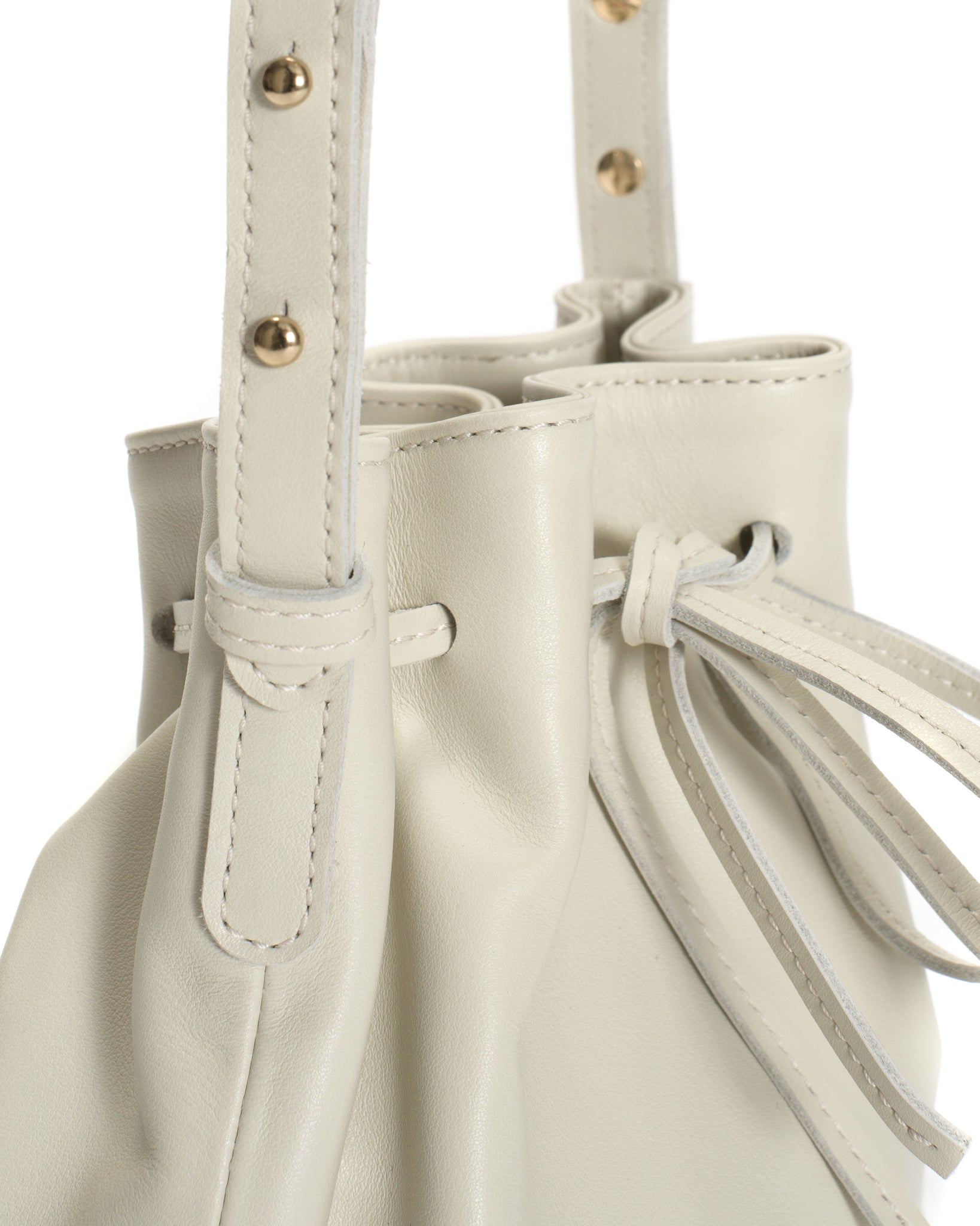 Kacey petite bucket bag Soft calf Milk white