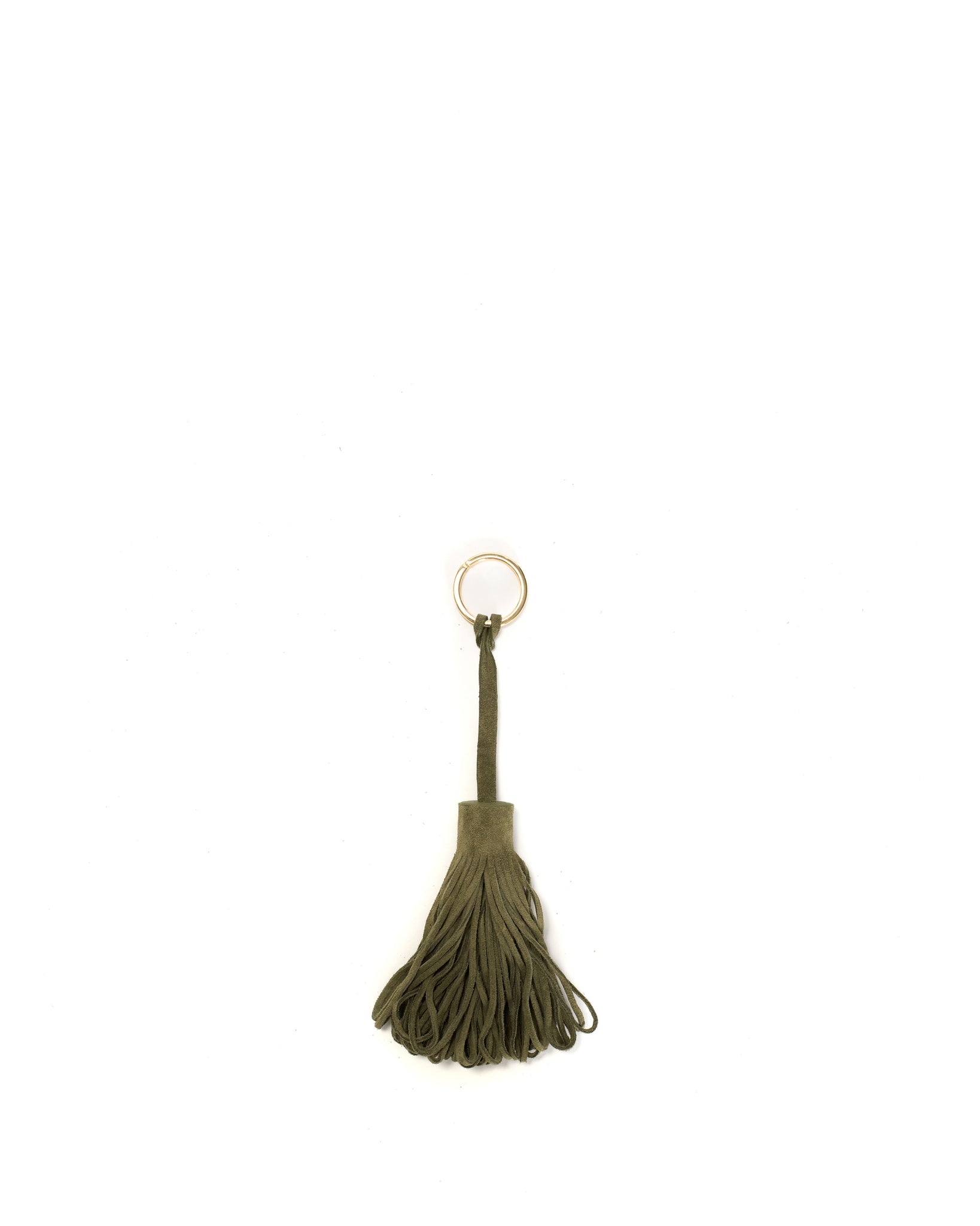 Katty fringe keyring Calf suede Olive green