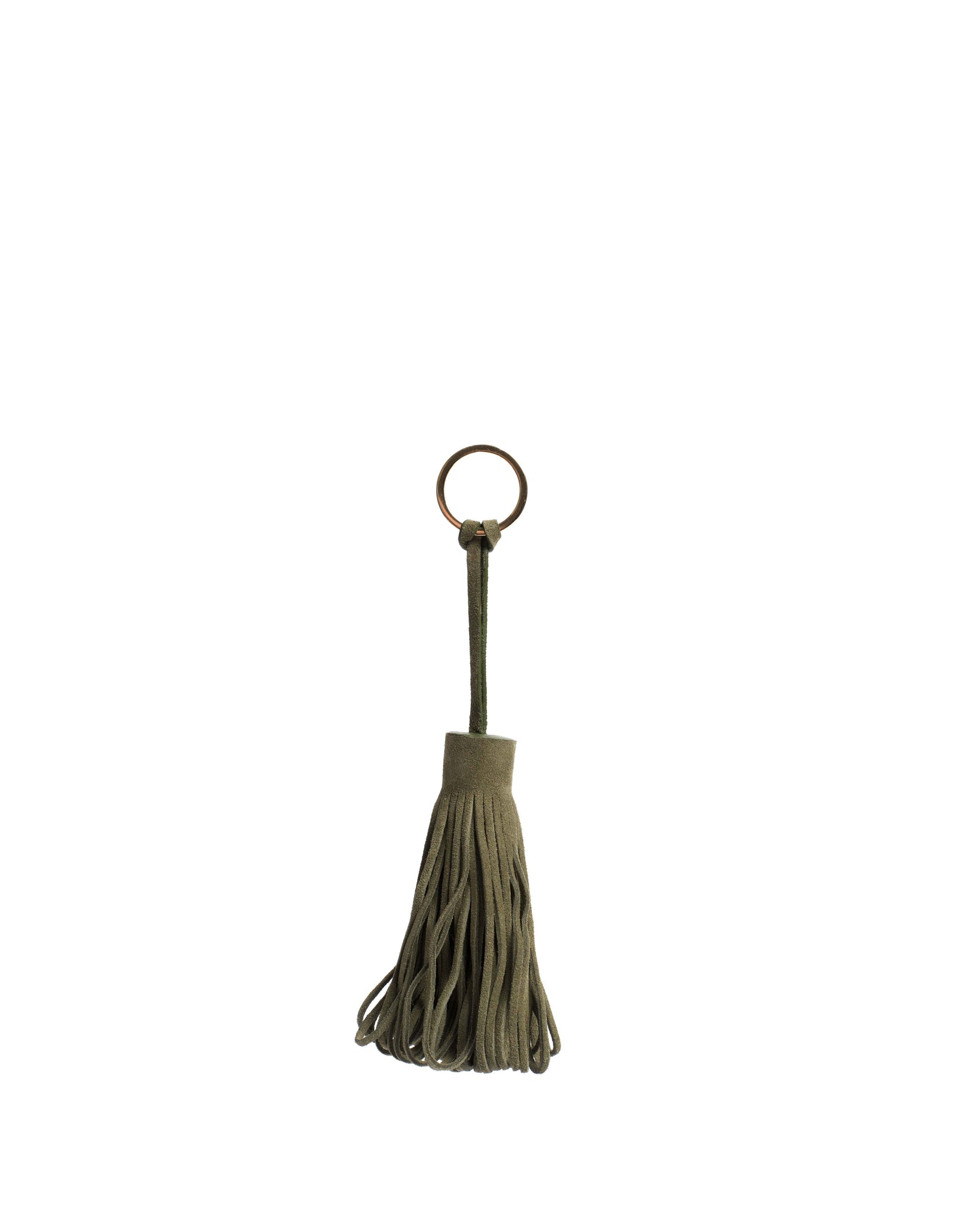 Katty fringe keyring Calf suede Olive green