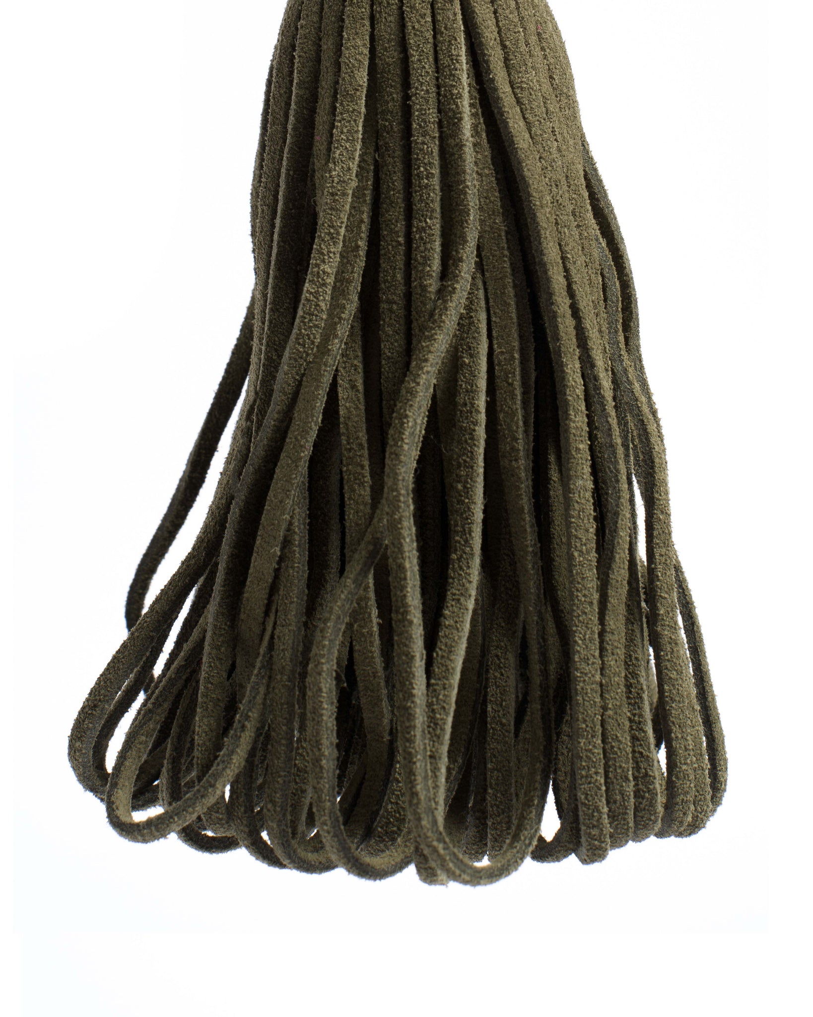 Katty fringe keyring Calf suede Olive green