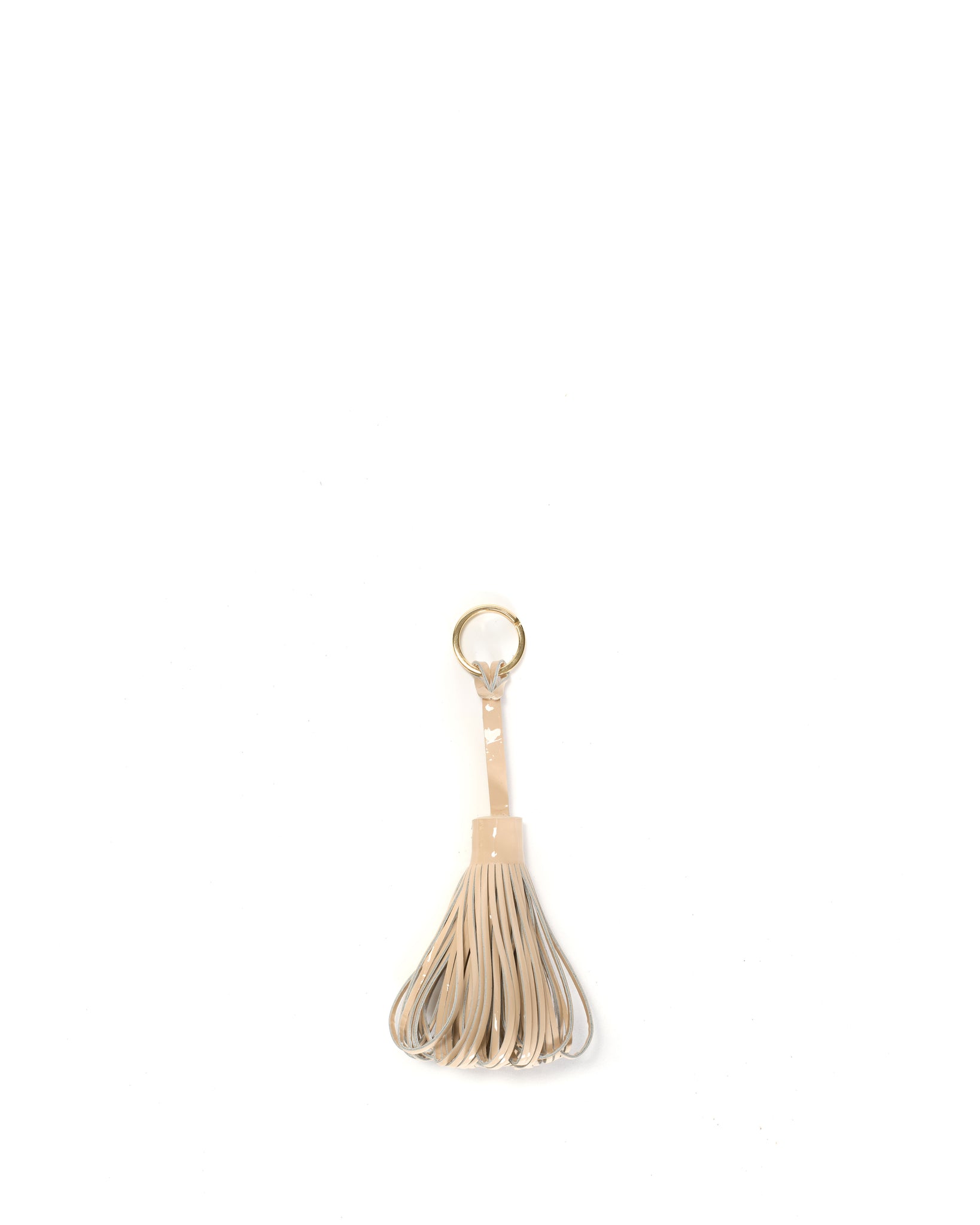 Katty fringe keyring Polished lamb Cream