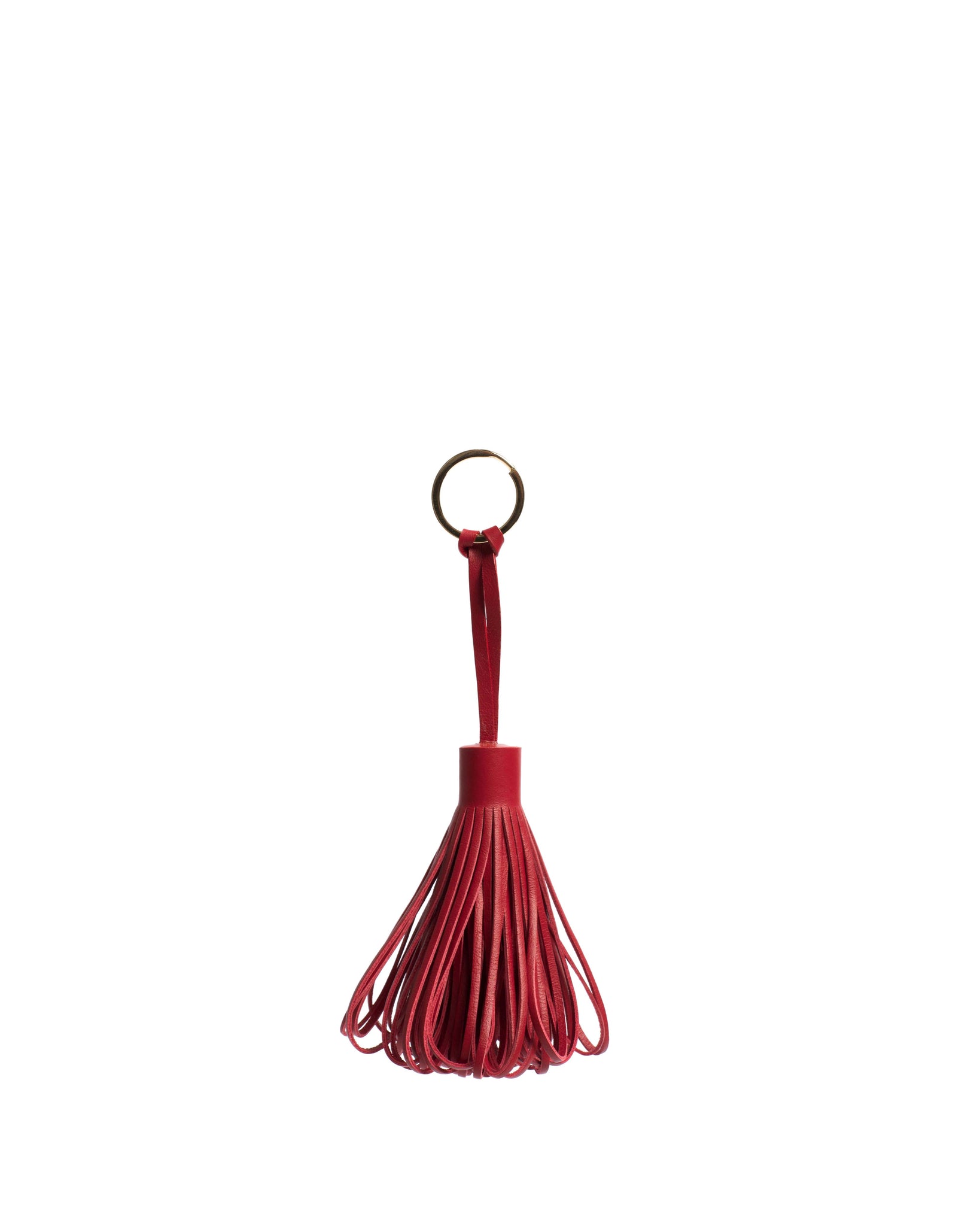 Katty fringe keyring Soft calf Ruby red