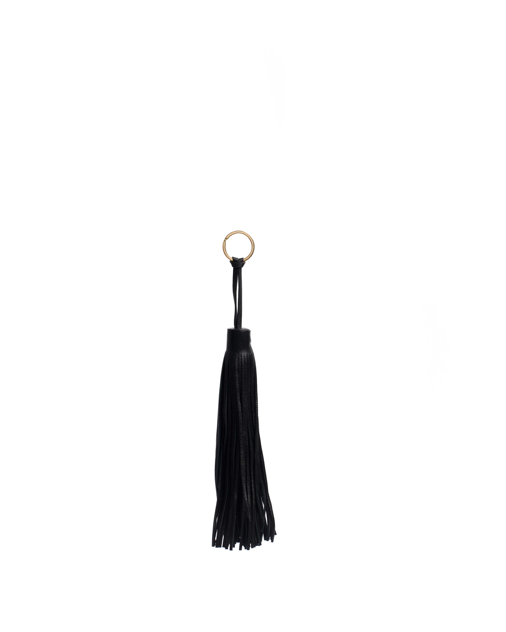 Langley fringe keyring Silky lamb Black