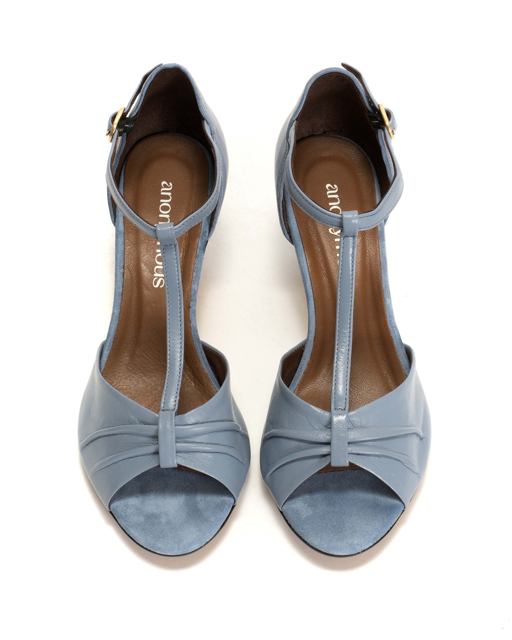 Linette 50 stiletto Shiny lamb & calf suede Lichen blue - Anonymous Copenhagen