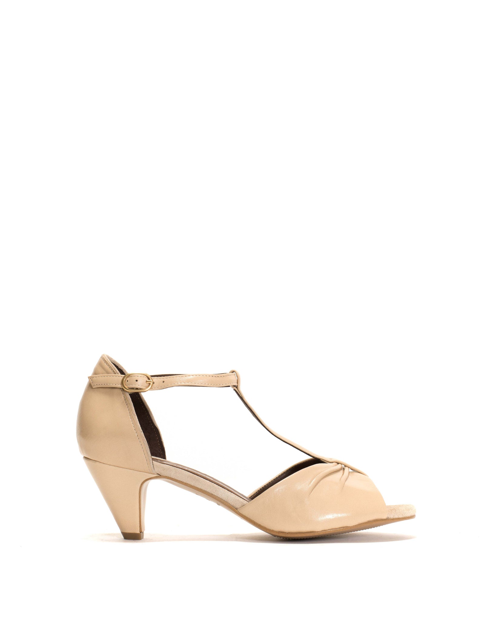 Linette 50 stiletto Shiny lamb & calf suede Vanilla cream - Anonymous Copenhagen