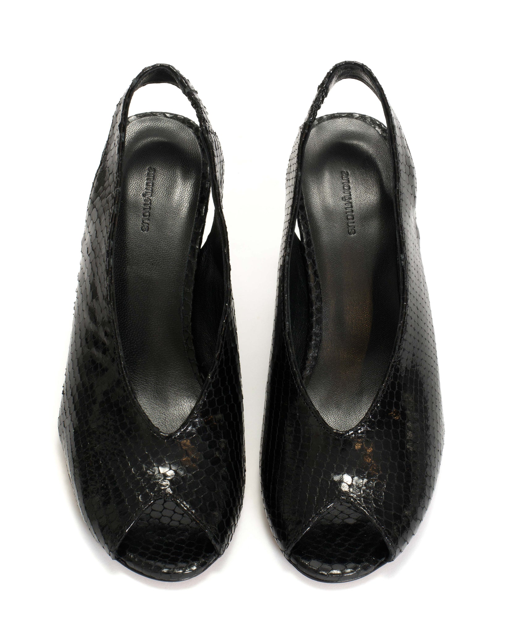 Maia Snake metallic calf Black - Anonymous Copenhagen