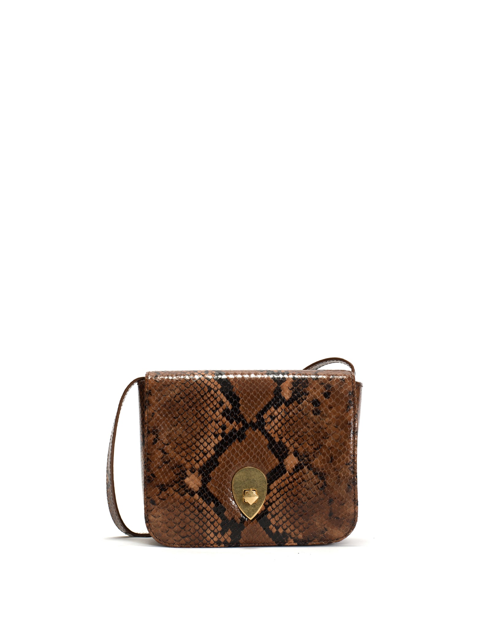 Nielle crossover bag Snake calf Hazelnut - Anonymous Copenhagen