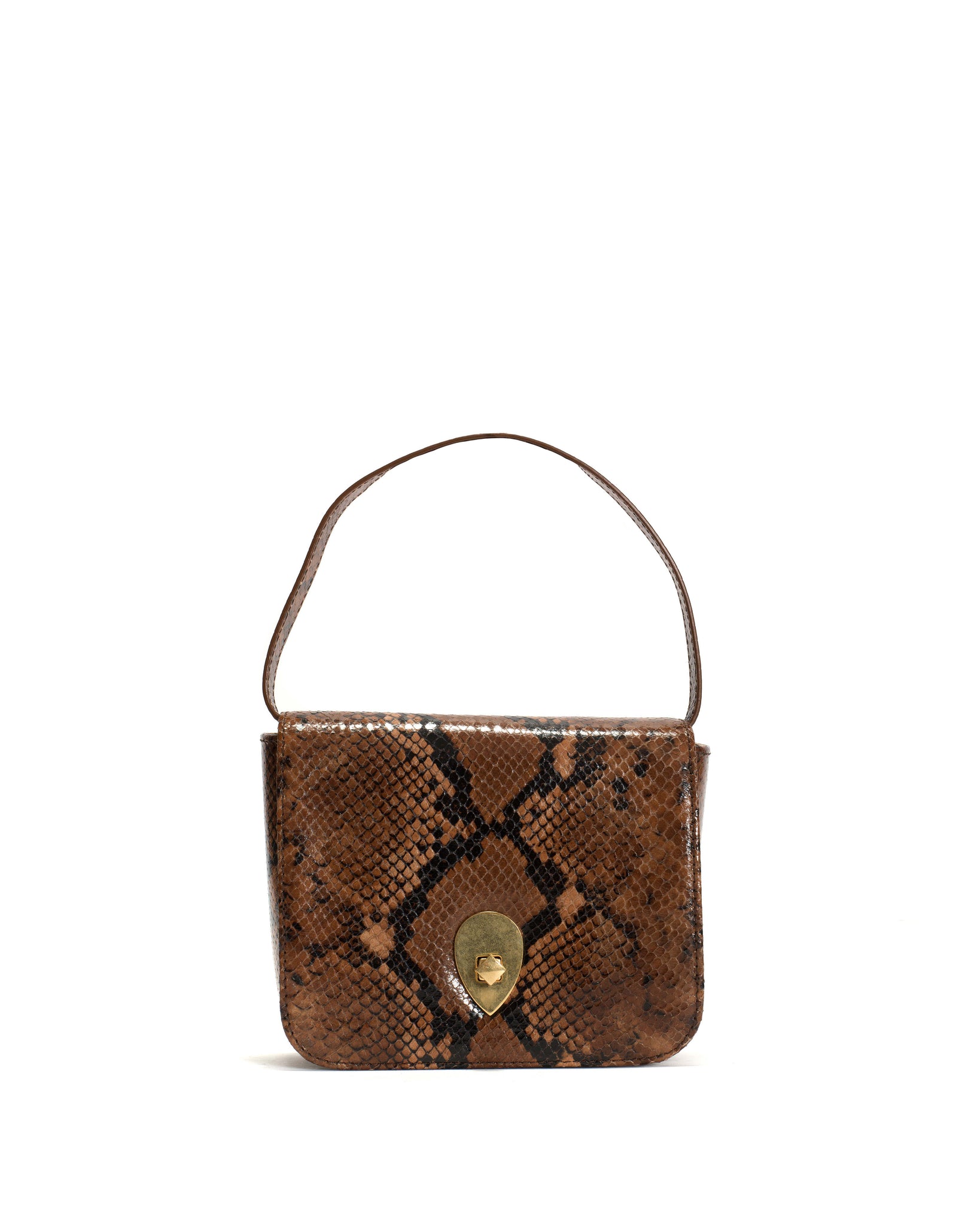 Nielle crossover bag Snake calf Hazelnut - Anonymous Copenhagen