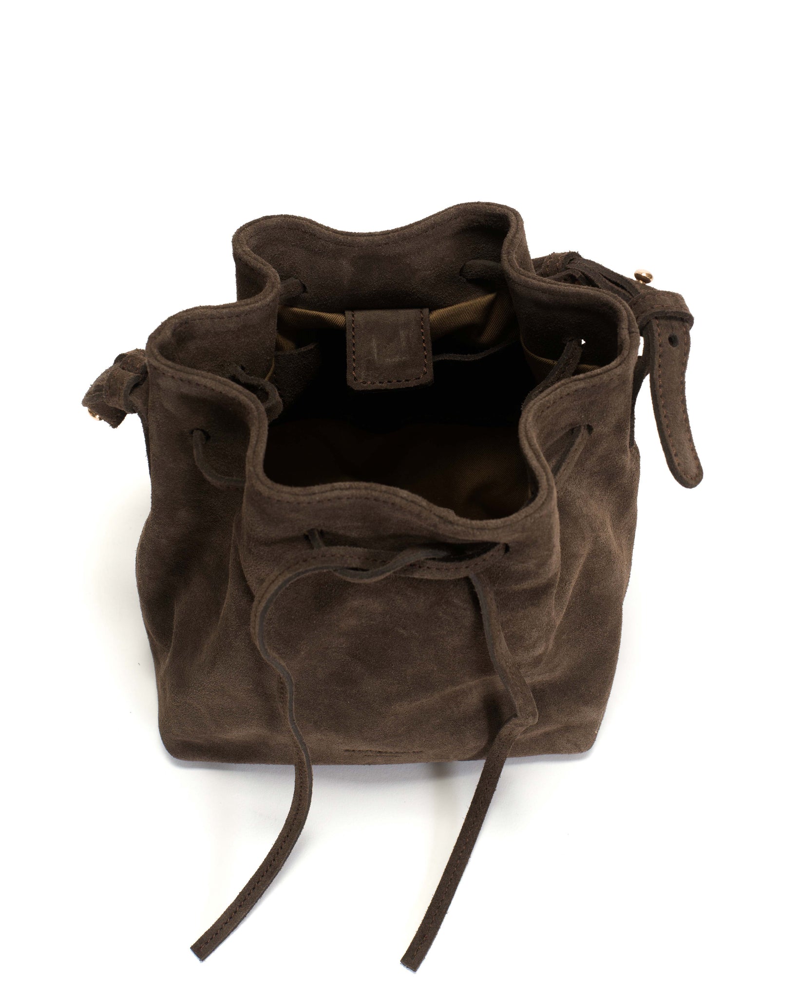 Kacey petite bucket bag Calf suede Coffee brown - Anonymous Copenhagen