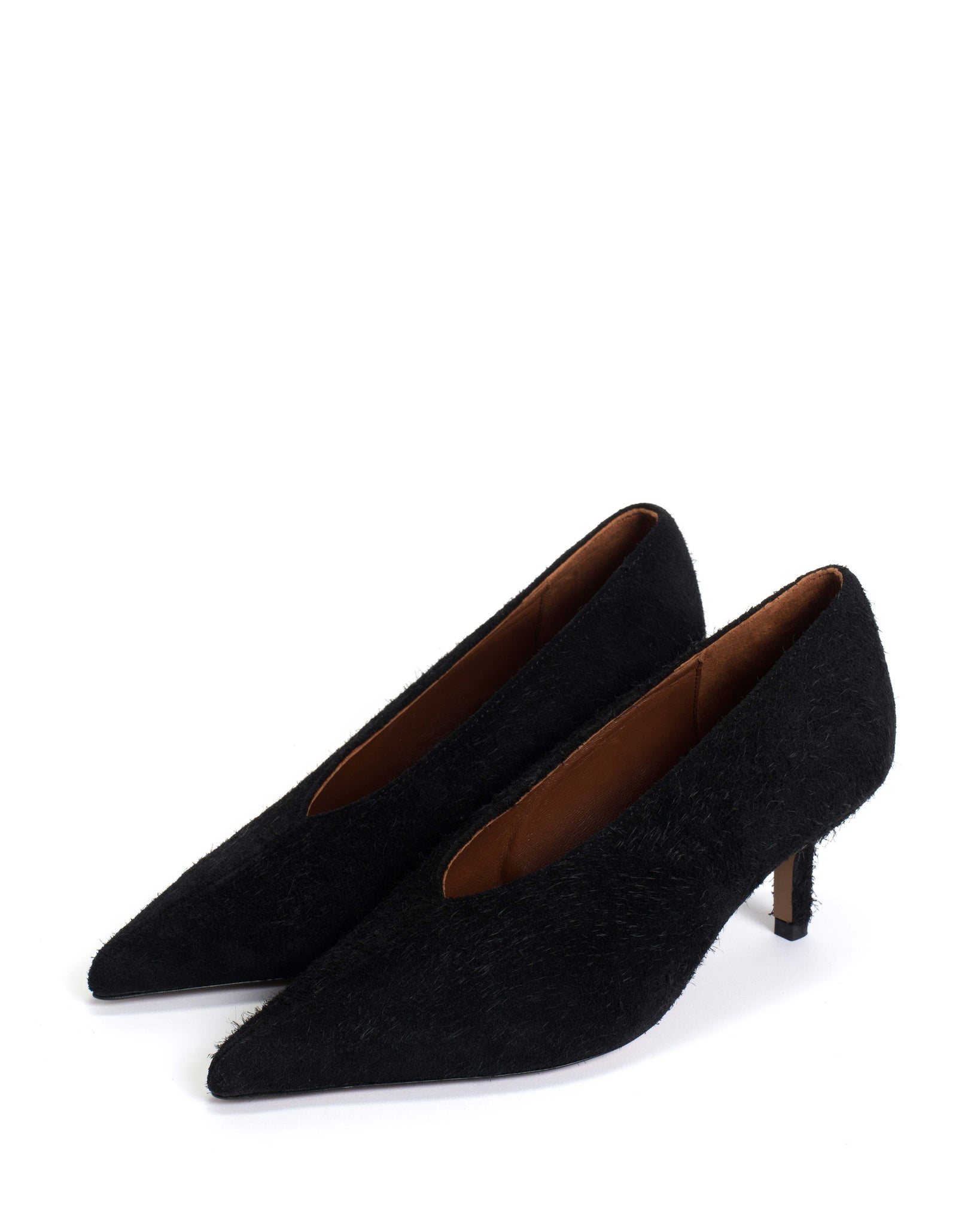 Phia 55 pin Plushed calf suede Black