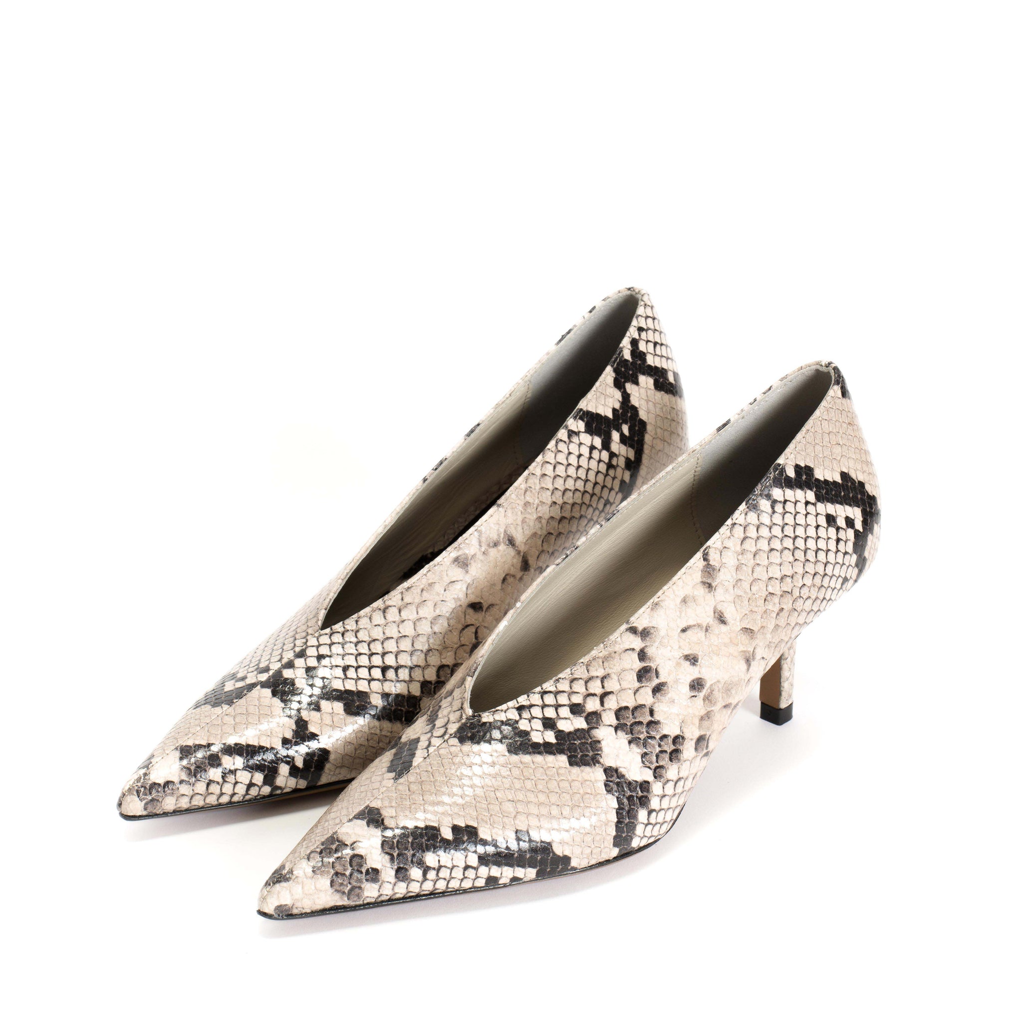 Phia 55 pin Snake calf Ash grey - Anonymous Copenhagen