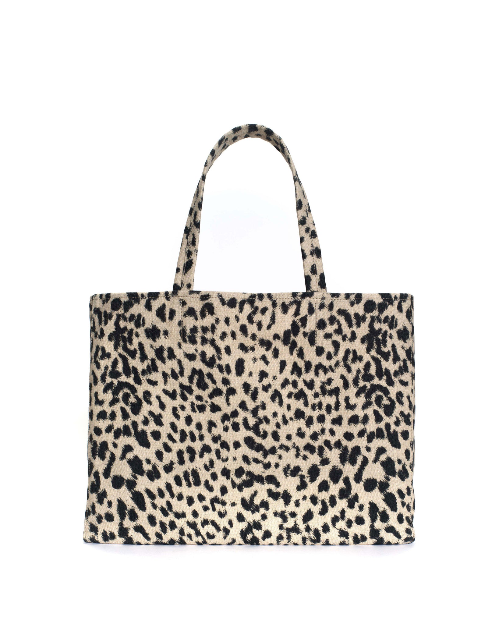 Ruba shopper Natural cotton-linen Leopard